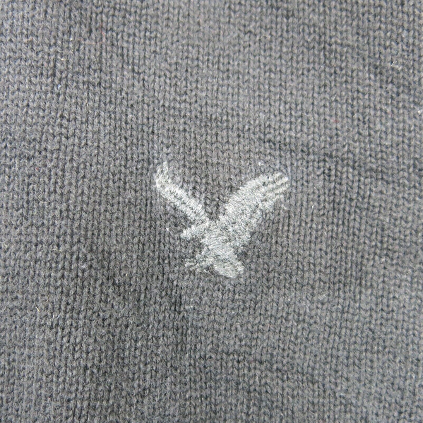 American Eagle Mens Pullover Sweater Front Button Long Sleeves Black Size Large