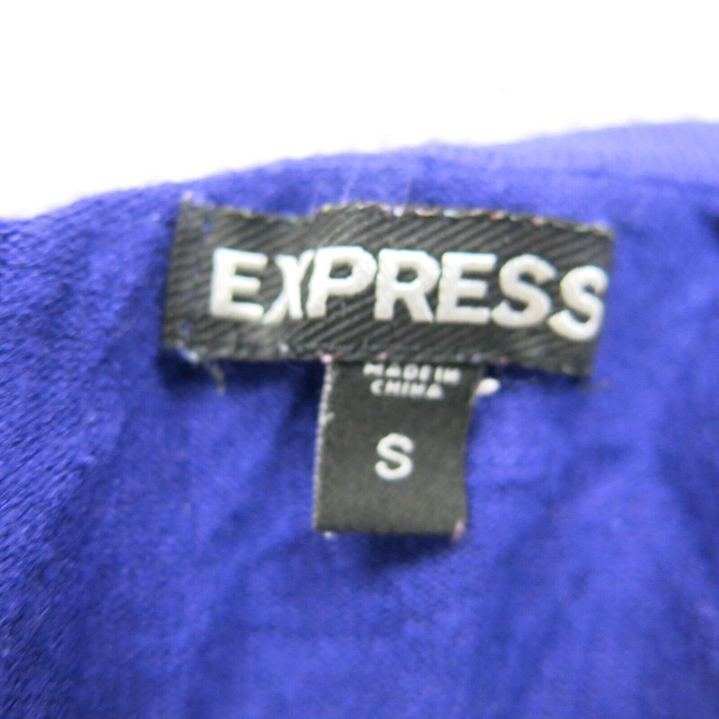 Express Womens Pullover Sweater V Neck Long Sleeves Solid Navy Blue Size Small