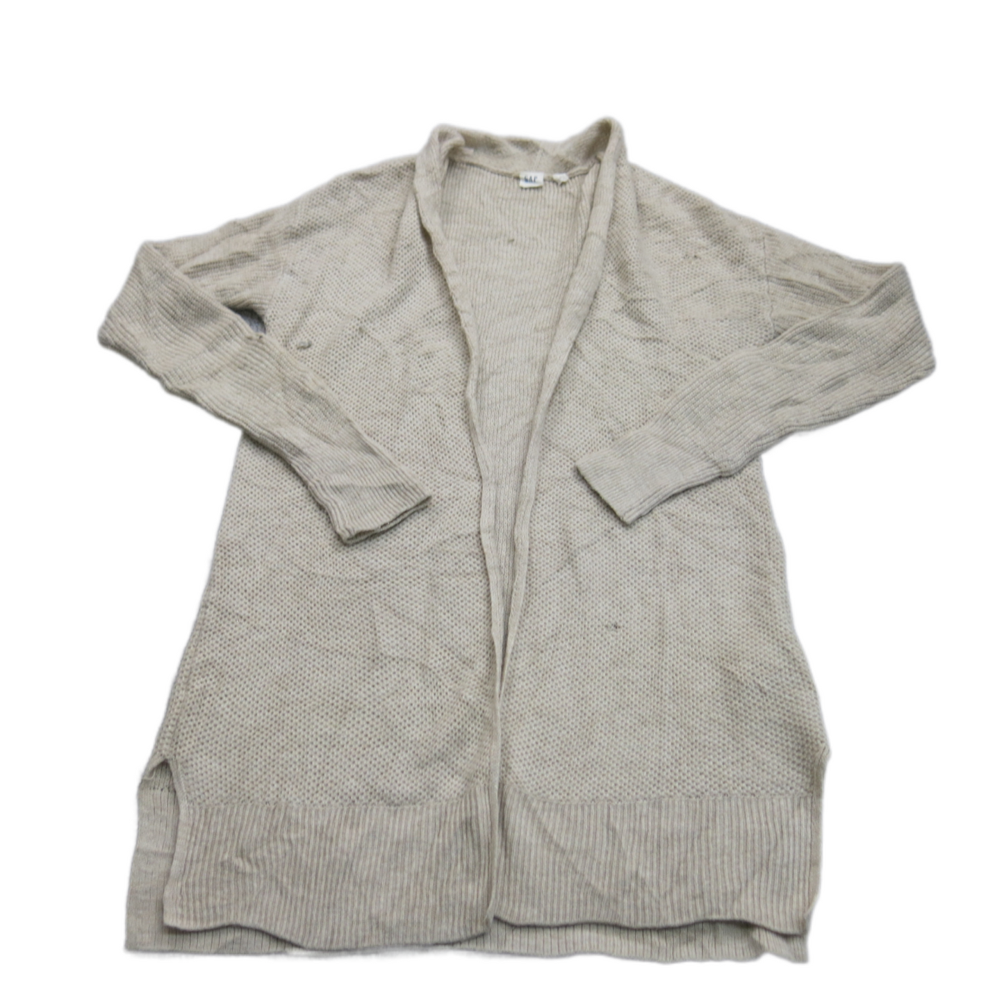Gap Womens Cardigan Sweater Knitted Open Front Long Sleeve V Neck Beige Size S