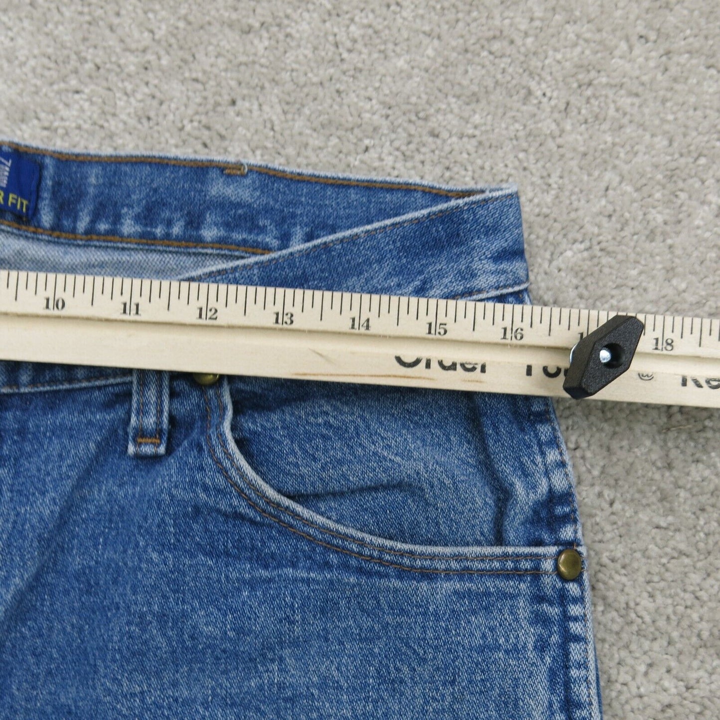 Wrangler 47MWZ Men Jeans Straight Leg Mid Rise 100% Cotton Blue Size W32XL30