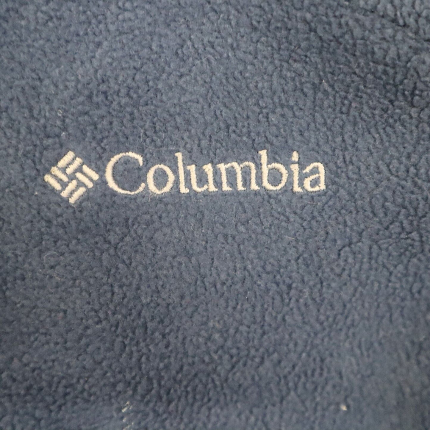 Columbia Mens Fleece Jacket Full Zip Up Long Sleeve Mock Neck Logo Blue Size L