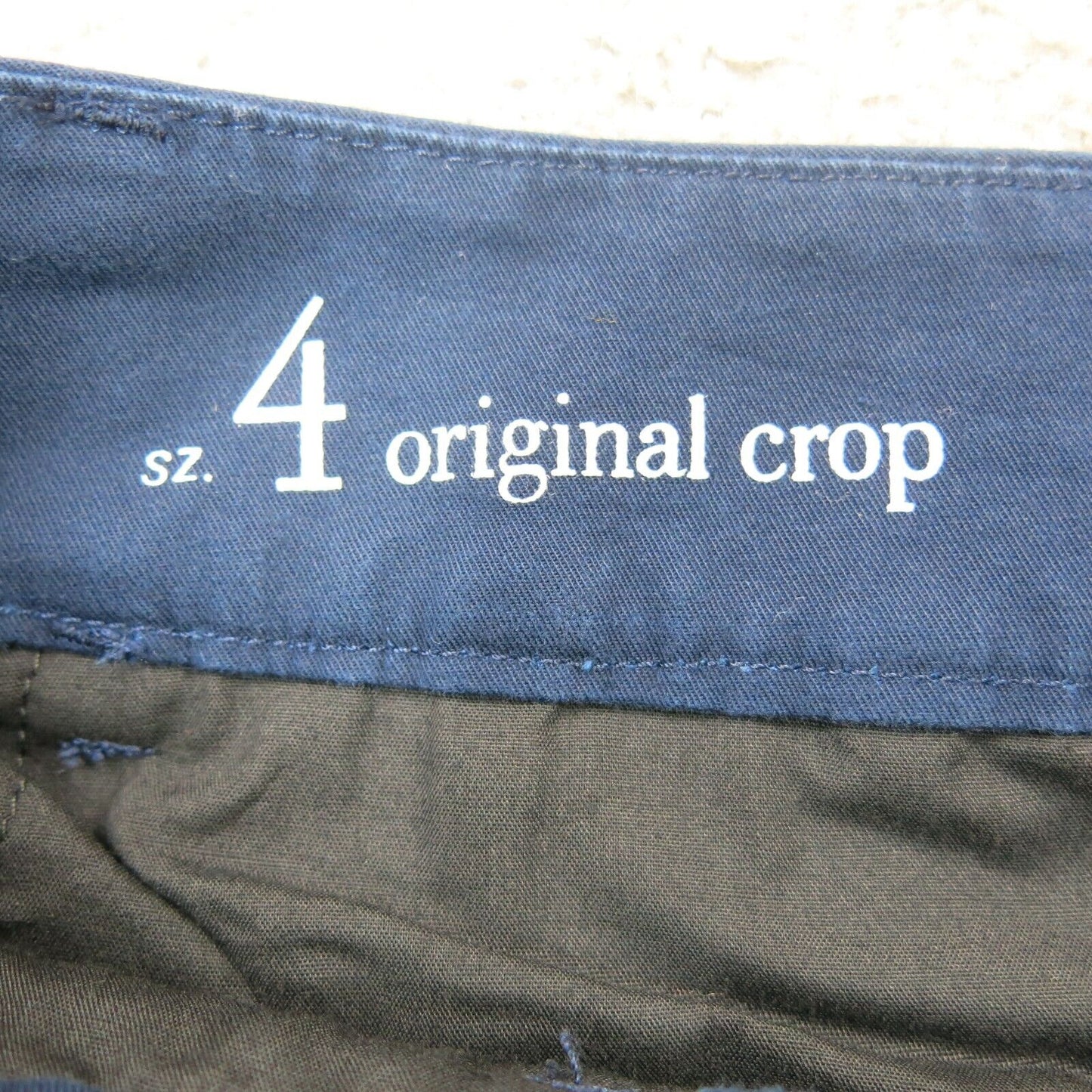 Ann Taylor Loft Womens Pant Original Crop Tapper Leg Mid Rise Pockets Blue SZ 8
