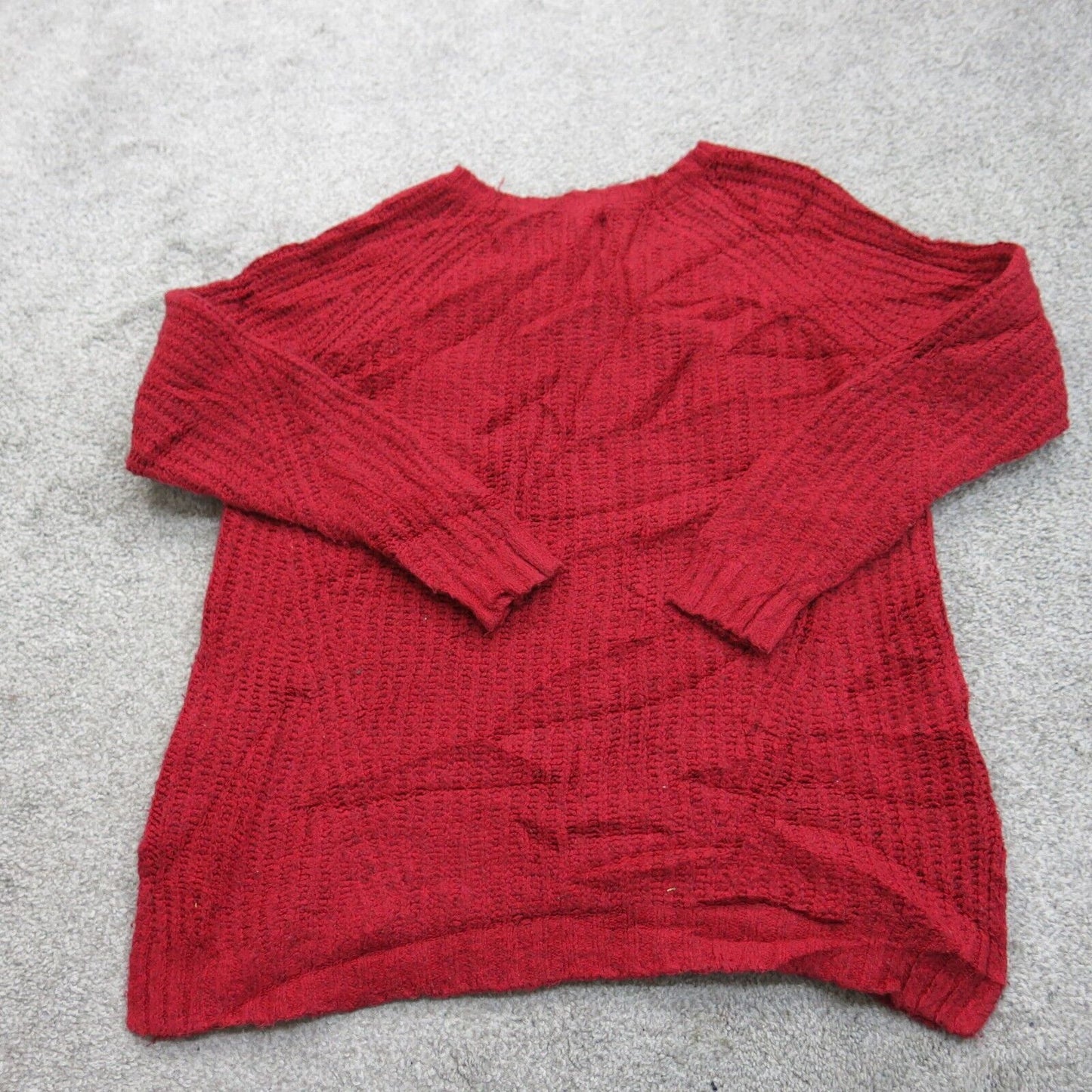 American Eagle Womens Pullover Sweater Soft Crew Neck Long Sleeves Red SZ Medium