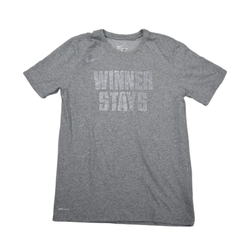 THE NIKE TEE DRI-FIT Women's Athletic T Short Short Sleeve Crew Neck Gray Size M