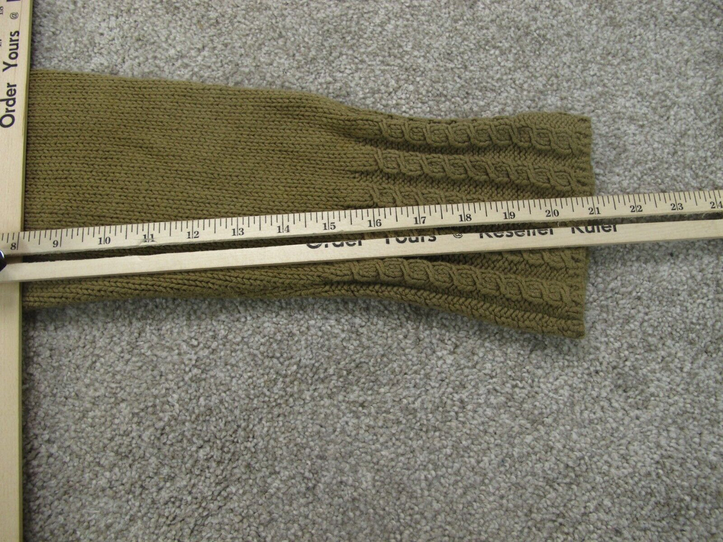 Talbots Women Cardigan Sweater Knitted Long Sleeves Pockets Olive Green Size XL