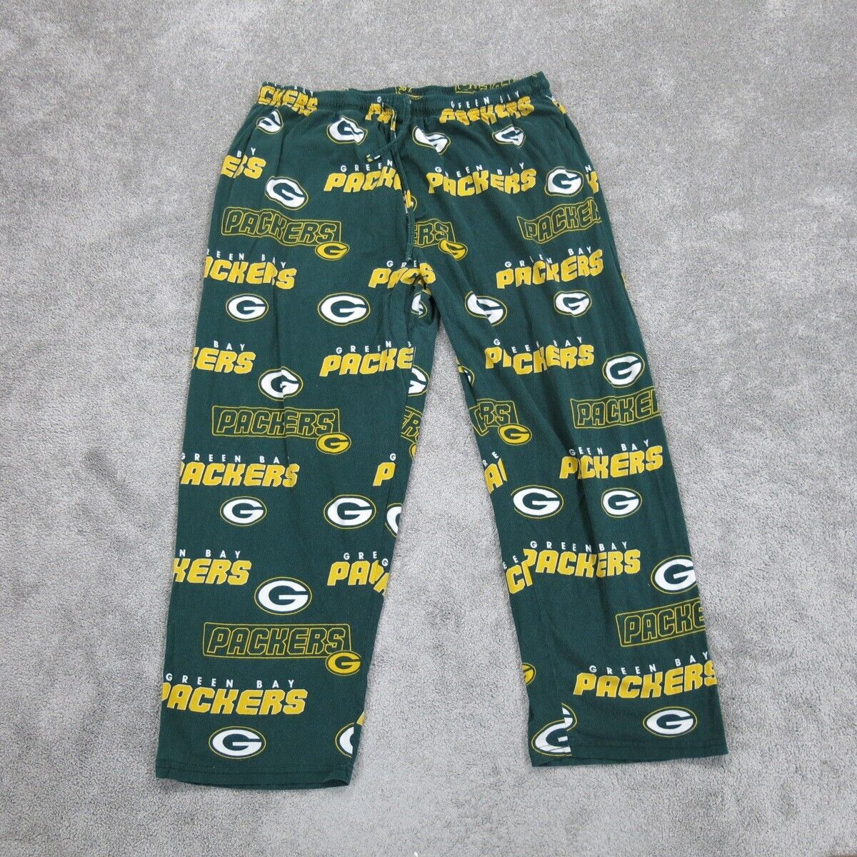 NFL Team Apparel Men Pant Activewear Elastic Waist All Over Print Green Size 2XL