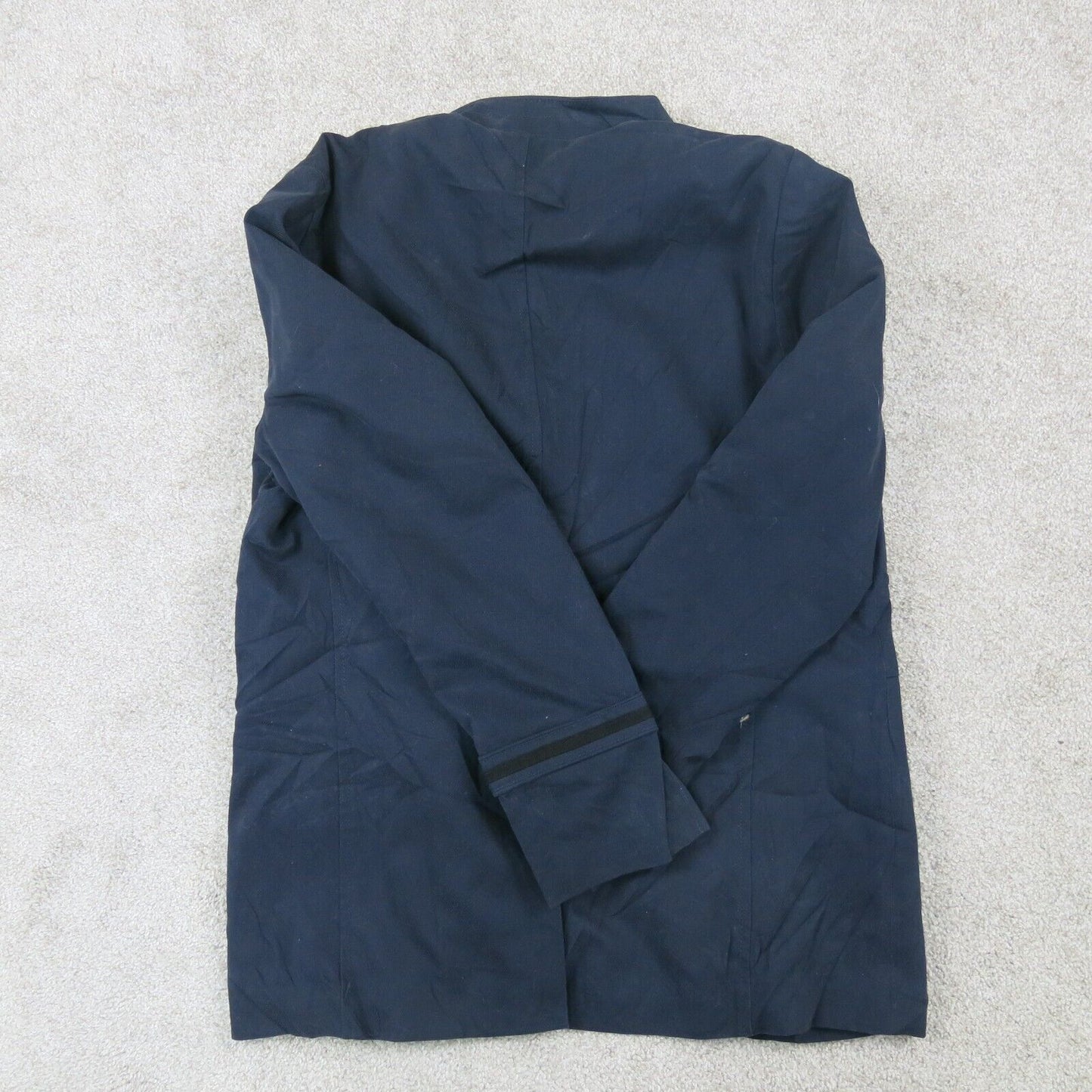 H&M Womens Over Coat Long Sleeves Front Pockets Mock Neck Blue Size 40 Regular
