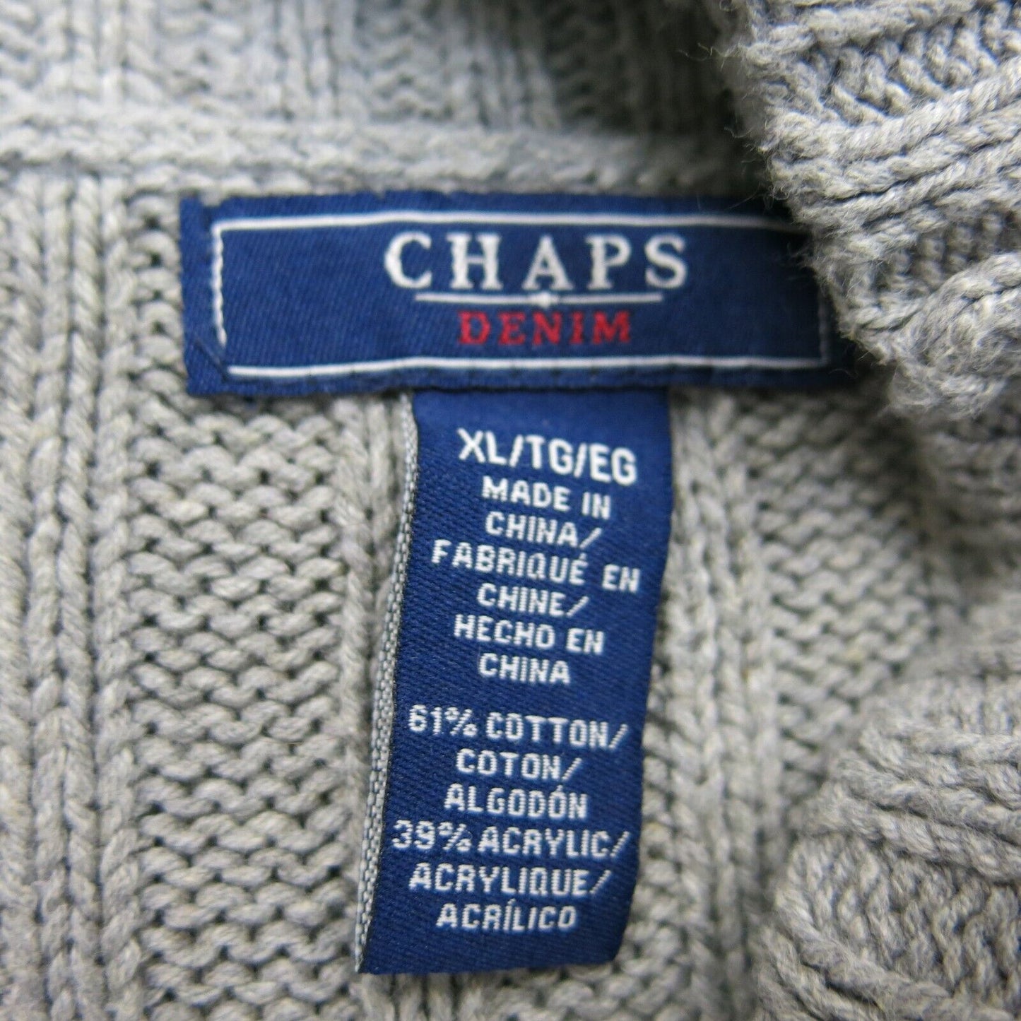 Chaps Womens Cardigan Knitted Sweater Sleeveless Buckle Closure Gray SZ X Large