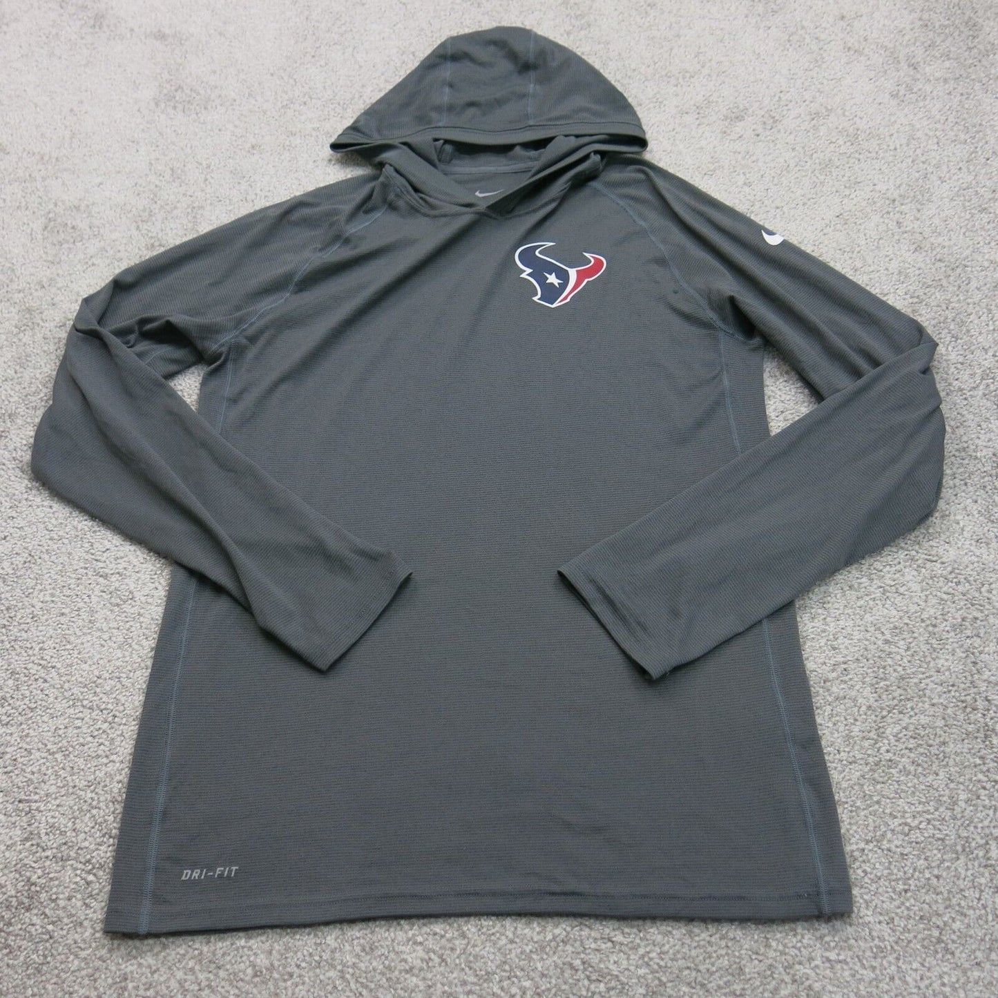 Nike Dri Fit Mens Hoodie Sweatshirt Long Sleeves Pullover Gray Size Medium