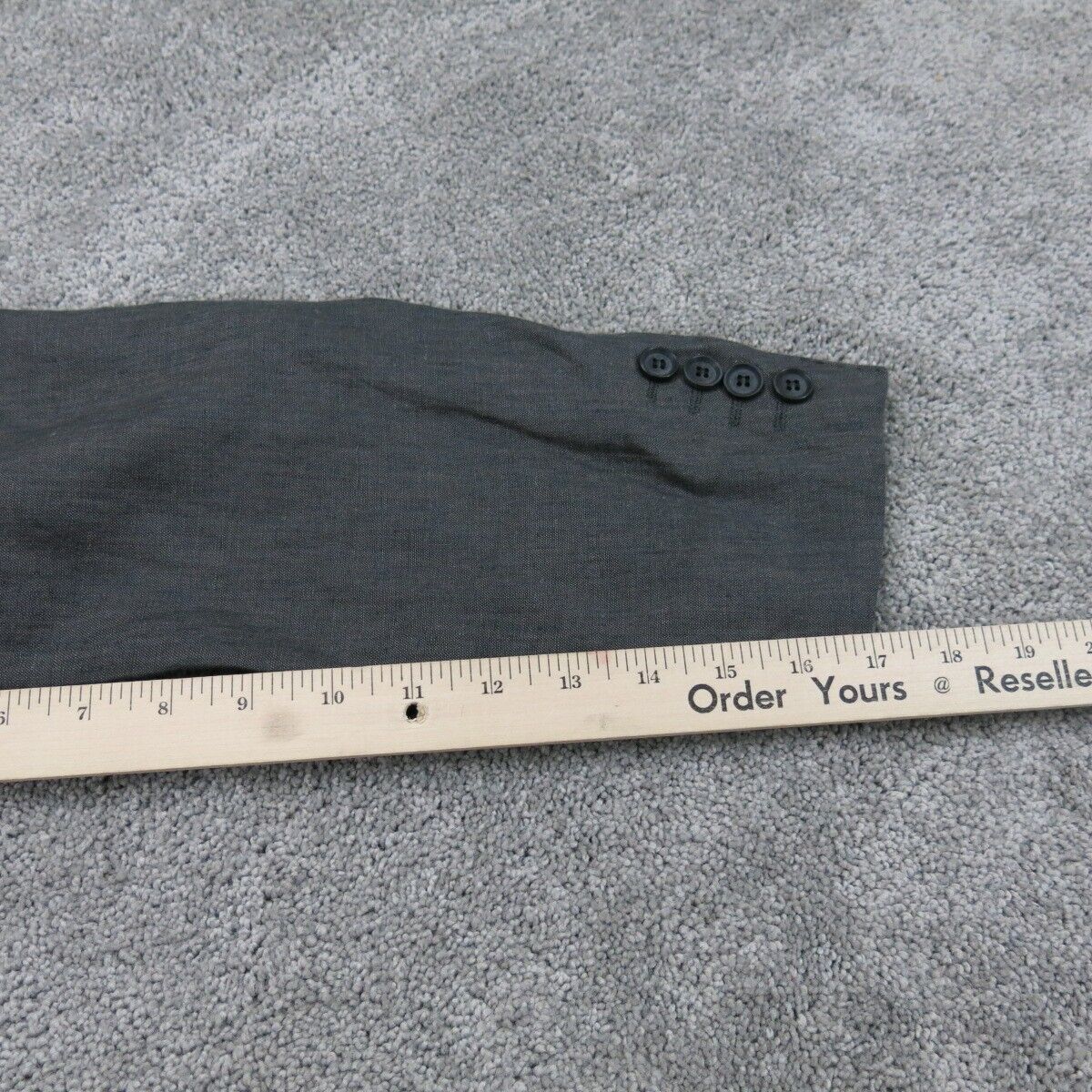H&M Mens Blazer Coat Single Breasted Long Sleeves Pockets Black Size 44 Regular
