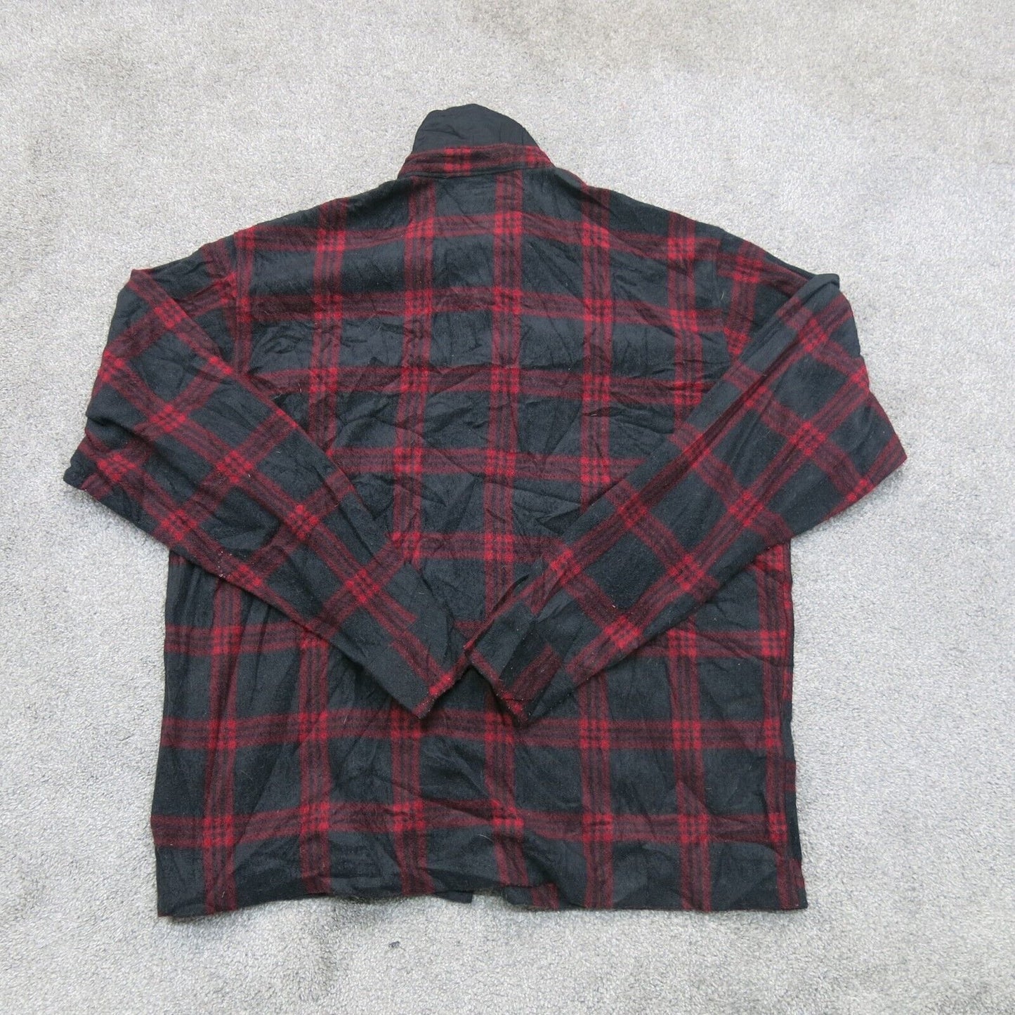 Wrangler Mens Check Button Up Shirt Long Sleeves Front Pockets Black Red Size M