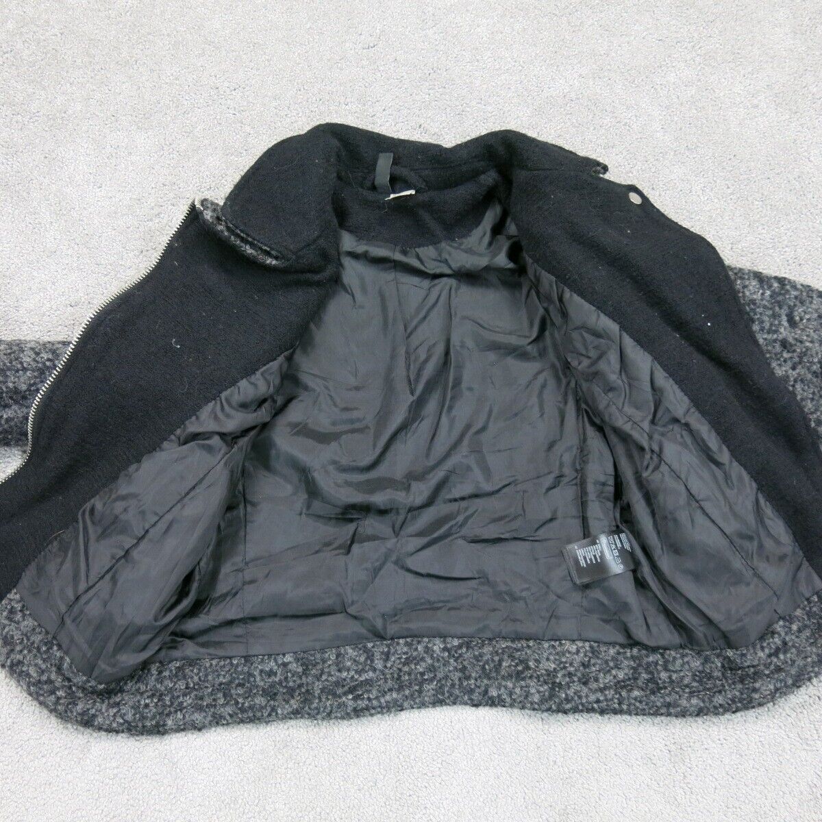 Divided By H&M Womens Wool Biker Jacket Full Zip Up Long Sleeves Black Size 2