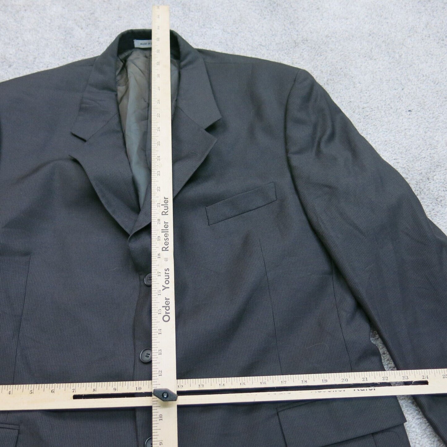 Dillard's Mens Blazer Coat Jacket Collard 100% Wool Long Sleeves Black Size 4