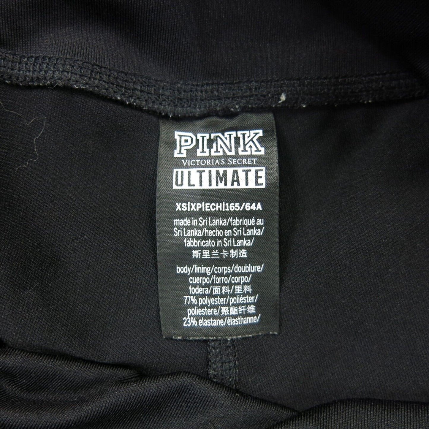 Pink Victoria Secret Women Leggings Activewear Skinny Mid Rise Black Size XS