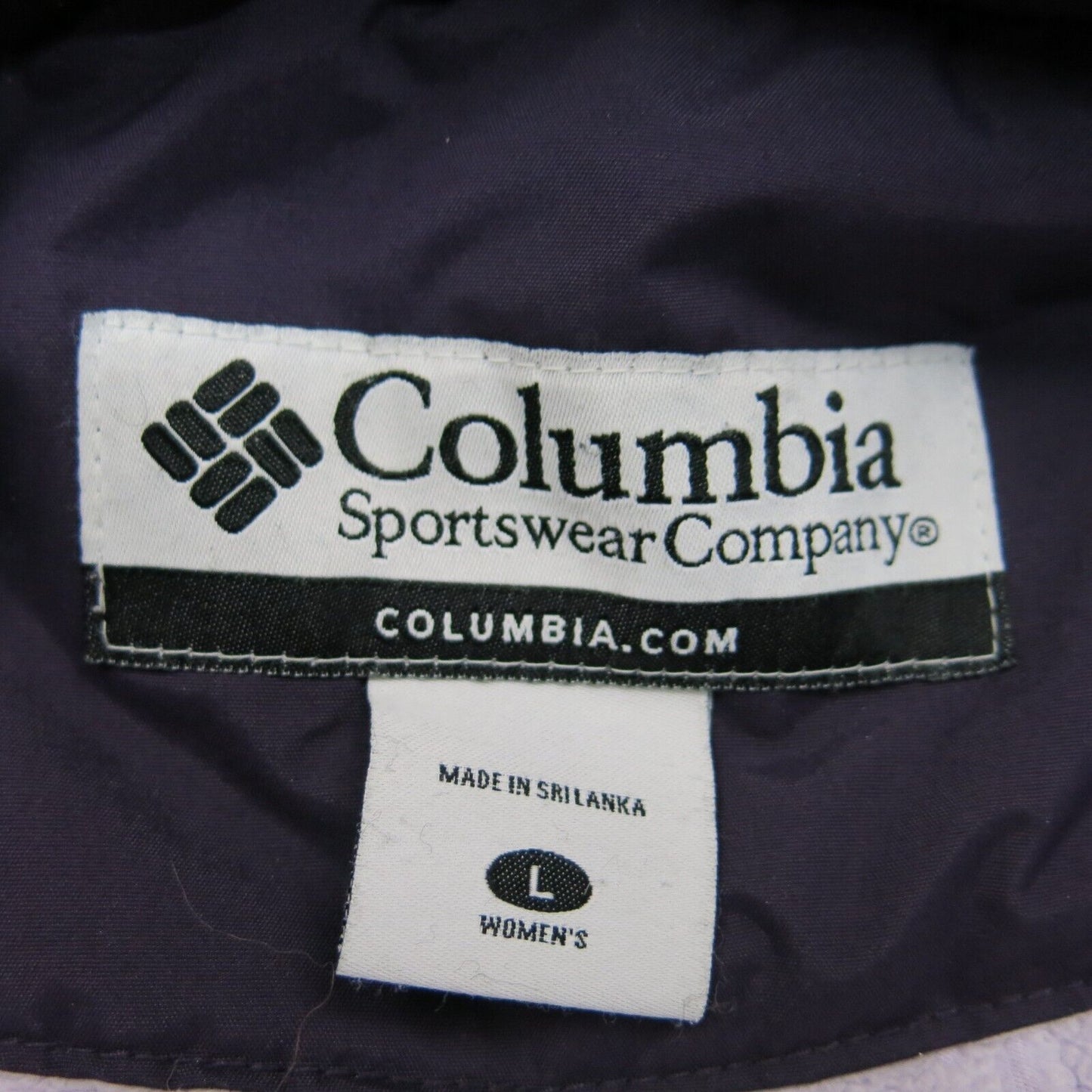 Columbia Womens Full Zip Windbreaker Hooded Jacket Light Purple Black Size Large