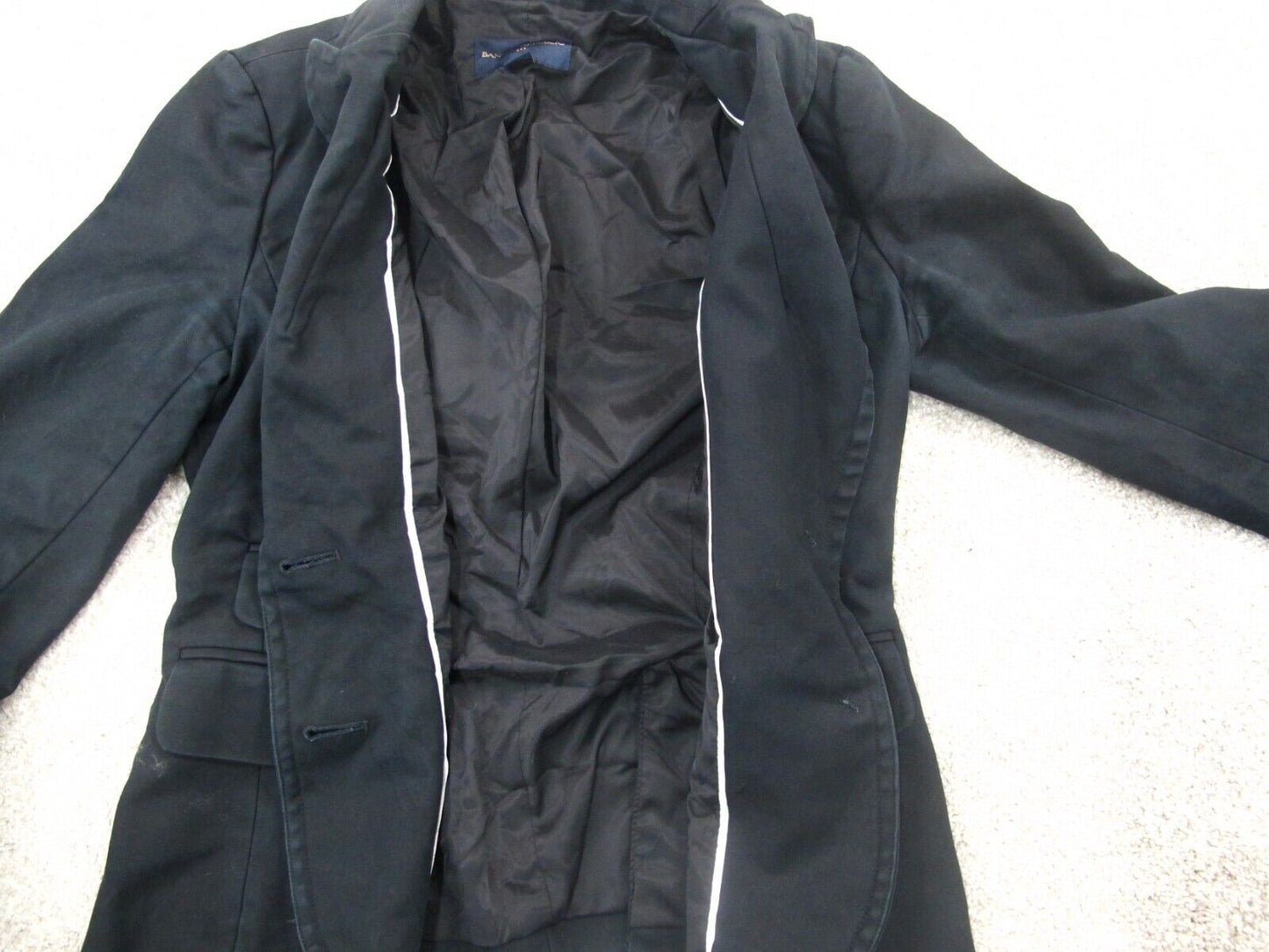 Banana Republic Womens Blazer Coat Single Breasted Long Sleeve Black Size 2