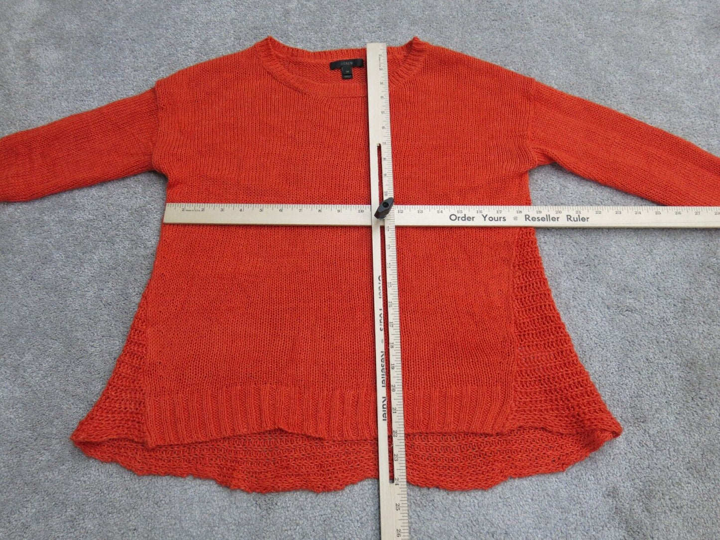 J.Crew Womens Pullover Knitted Sweater Round Neck Long Sleeve Orange Size XS
