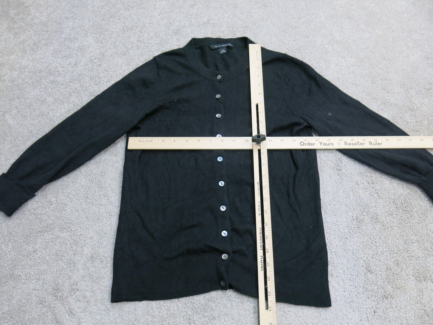 Banana Republic Womens Knitted Cardigan Sweater Long Sleeves Black Size Small