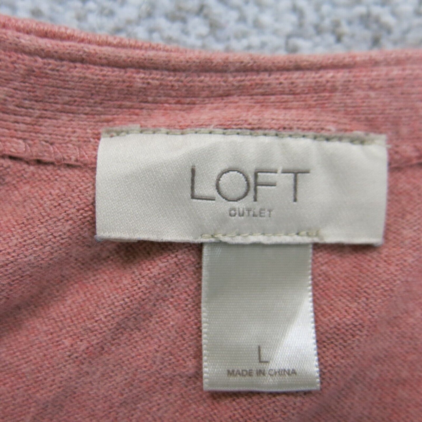 Loft Womens Pullover Knitted Sweater Long Sleeve Boat Neck Pink Size Large
