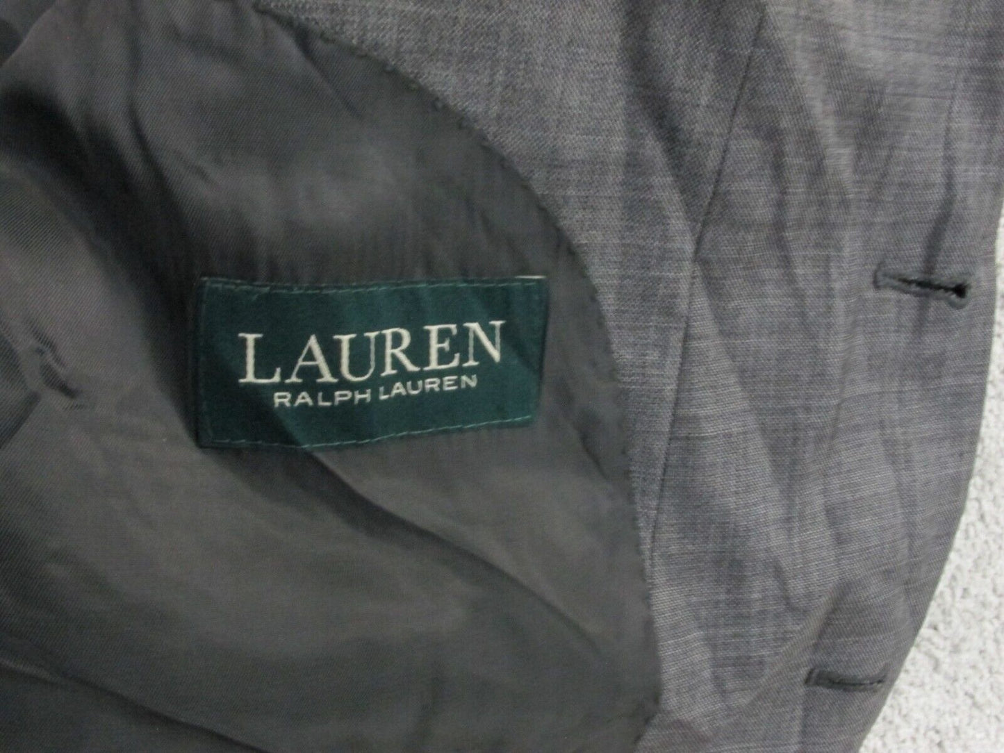 Lauren Ralph Lauren Mens Blazer Coat Single Breasted Long Sleeves Gray Size ?