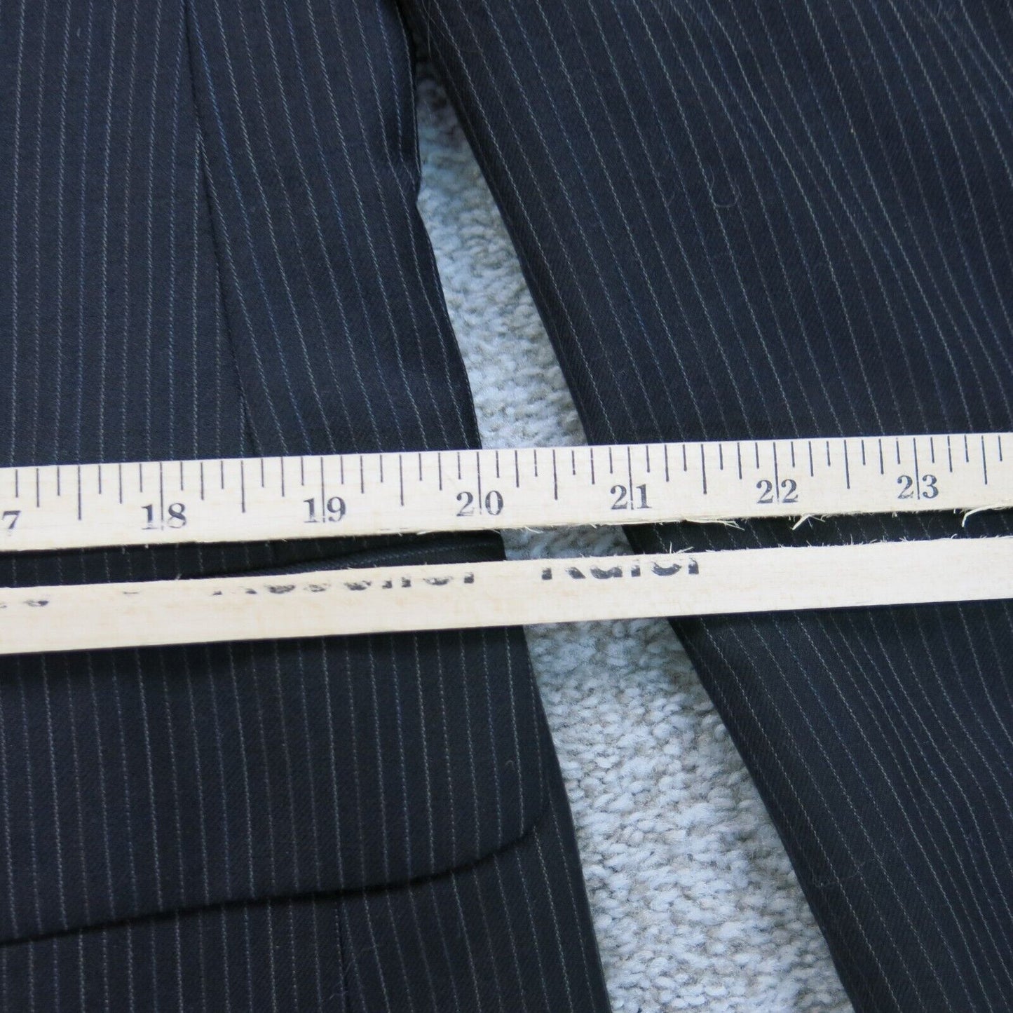 Calvin Klein Mens Striped Blazer Coat Single Breasted 100% Wool Black Size 38R