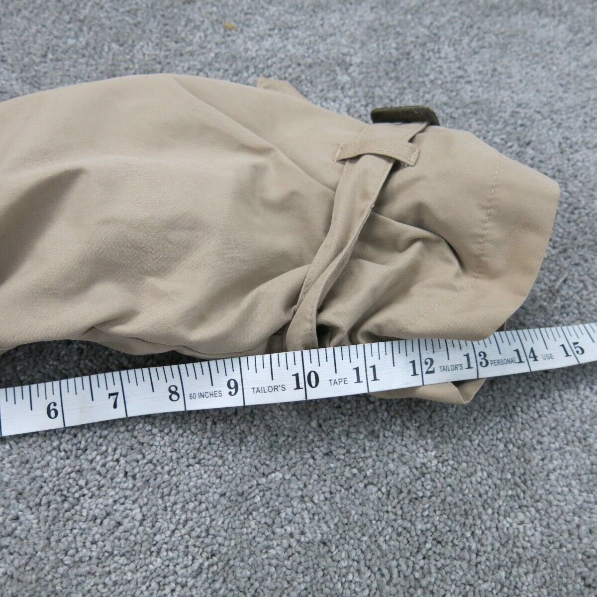 London Fog Mens Trench Coat Double Breasted 3/4 Sleeve Pockets Beige Size 14 Pet