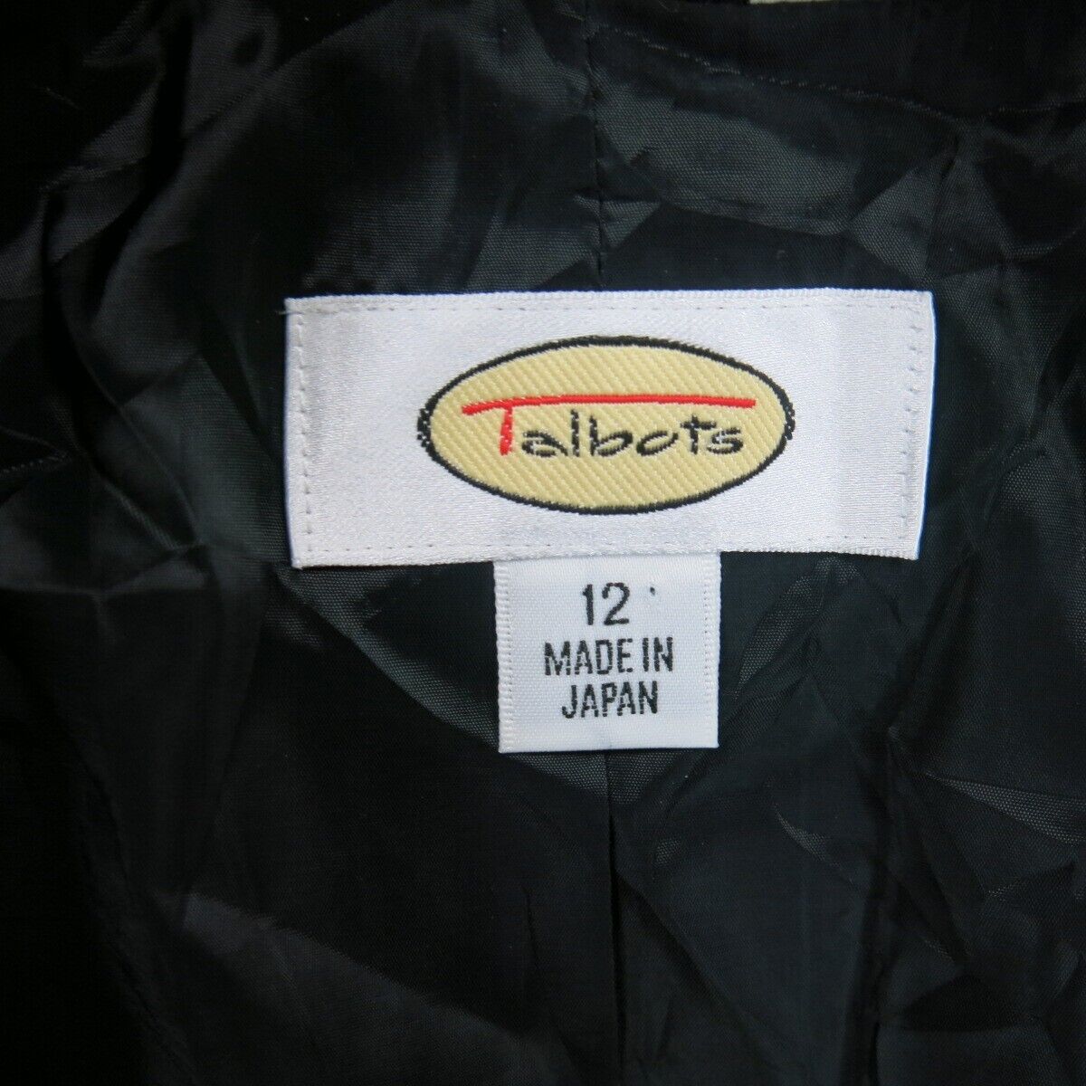 Talbots Womens Blazer Coat Single Breasted Long Sleeve Pockets Black Size 12