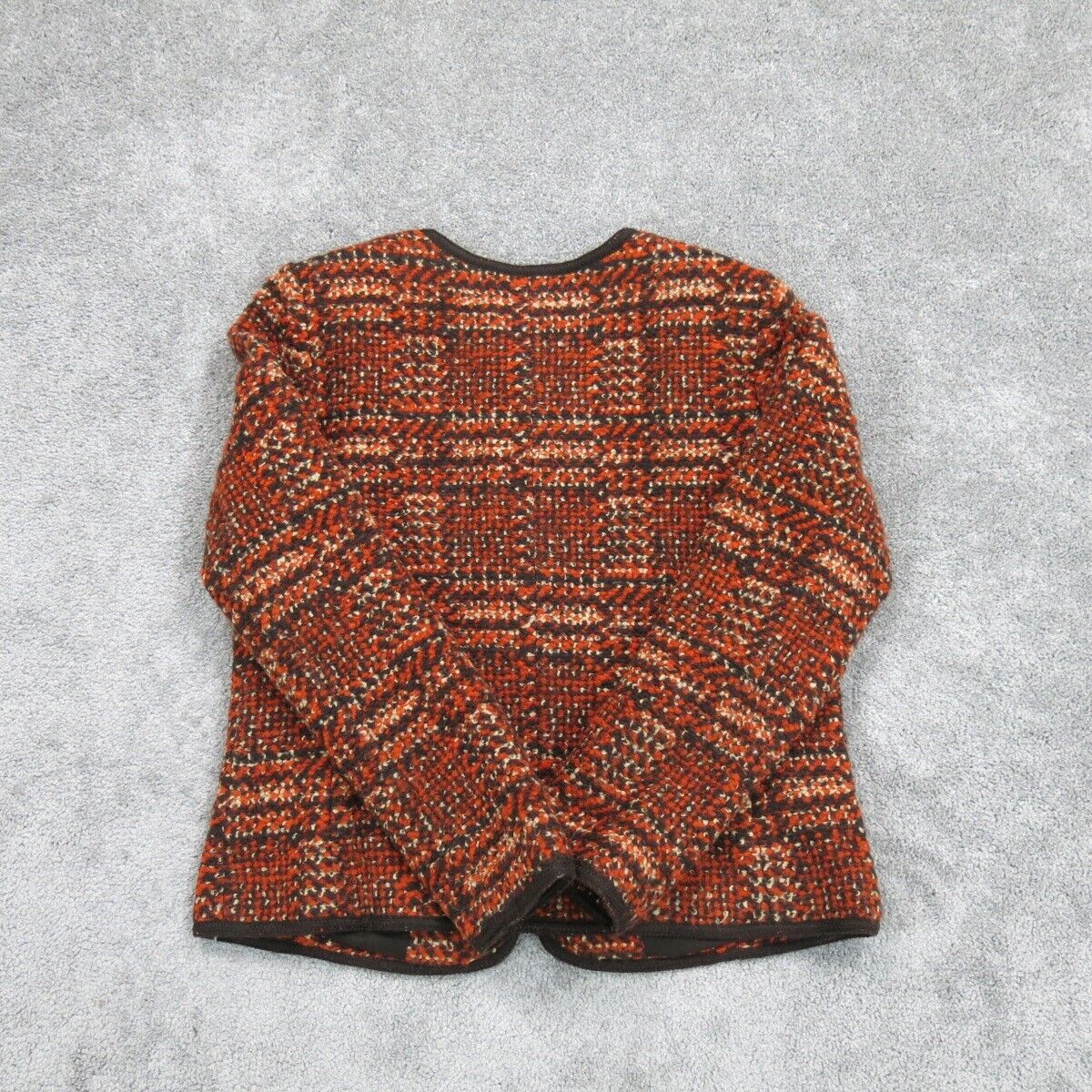Talbots Women Jacket Full Zip Jacket Crew Neck Long Sleeves Pockets Red Orange 8