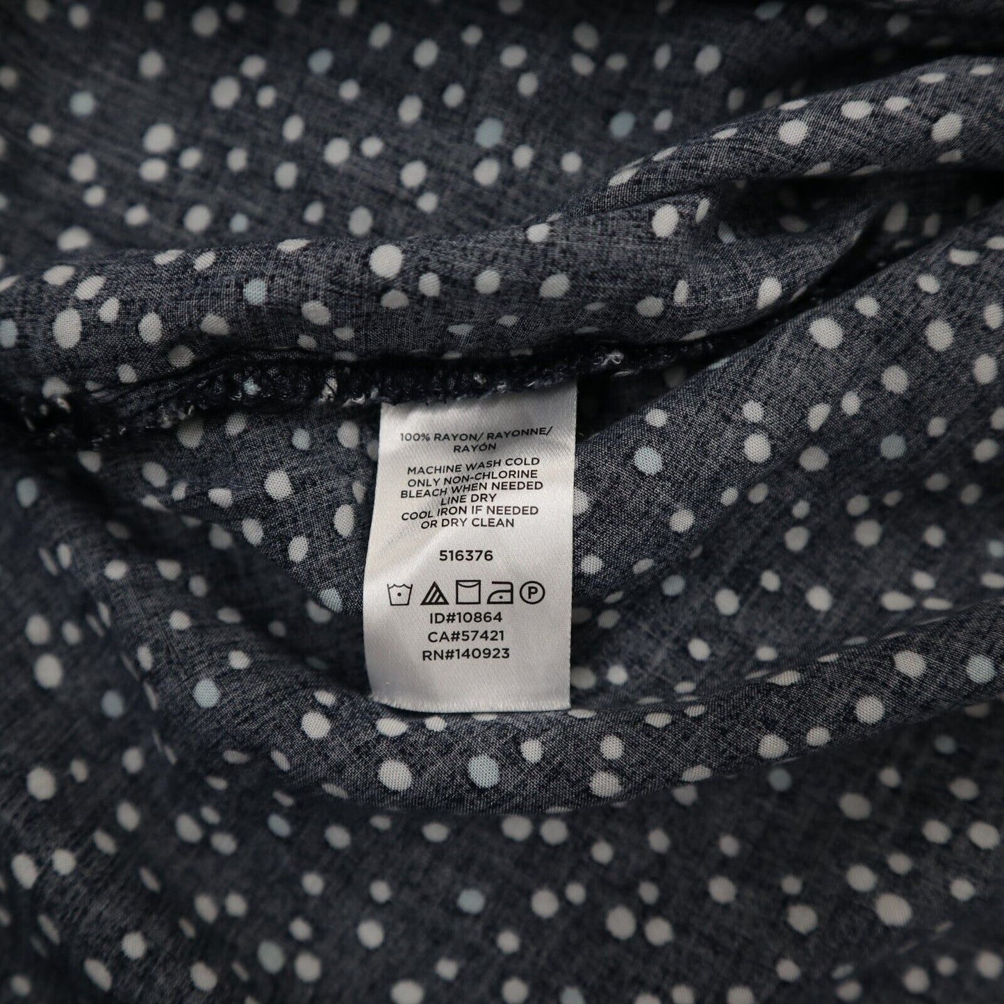 Loft Outdoor Womens Blouse Top Round Him Boat Neck Long Sleeve Polka Dot Blue M