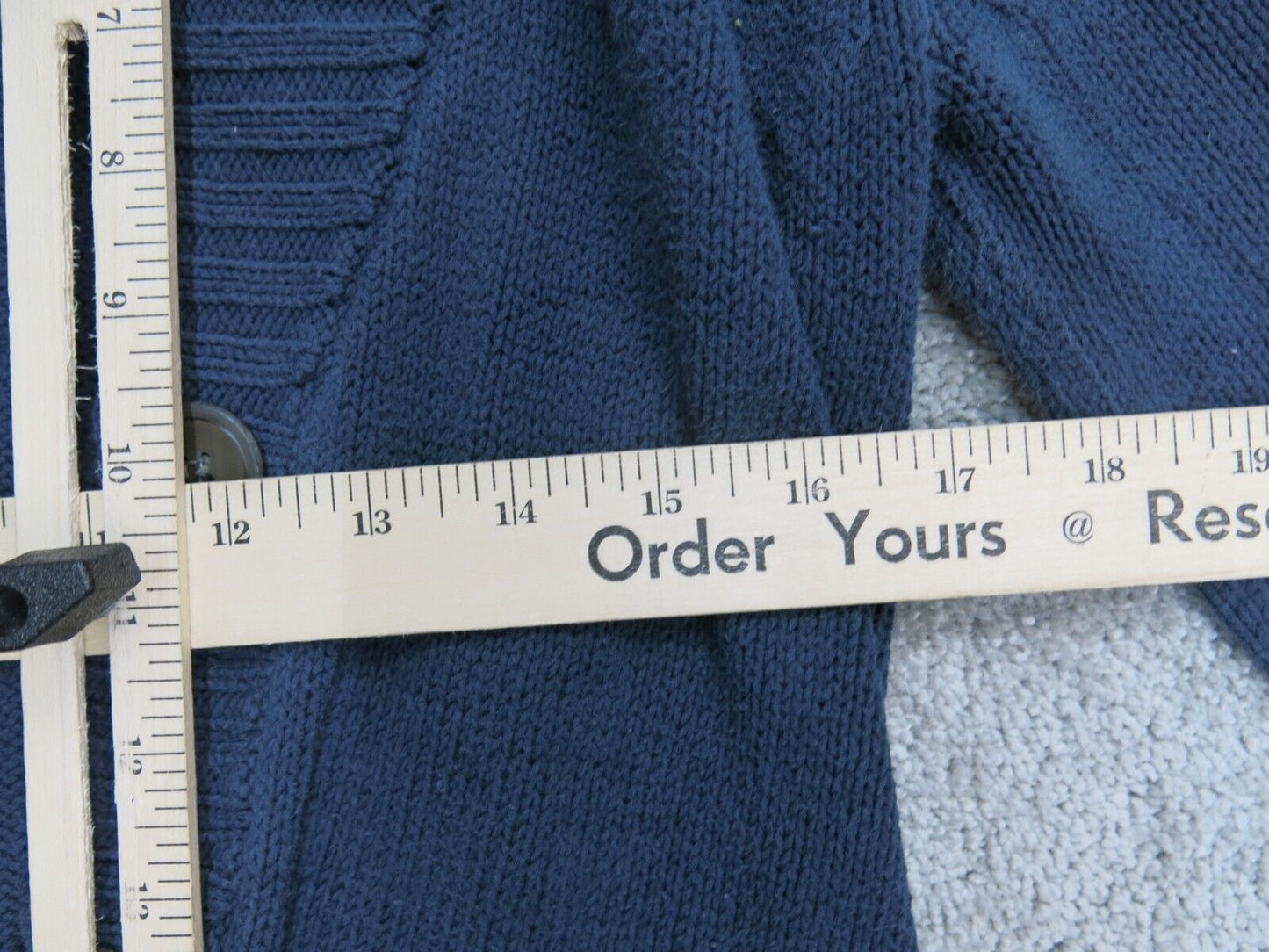 J. Crew Womens Cardigan Sweater Knitted V Neck Long Sleeve 100% Cotton Blue SZ S