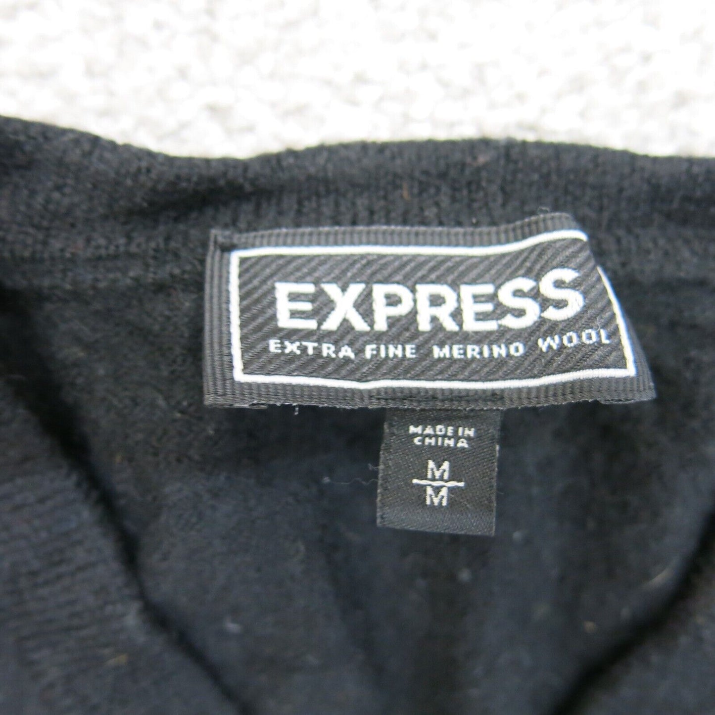 Express Womens Pullover Sweater V Neck Long Sleeves Solid Black Size Medium