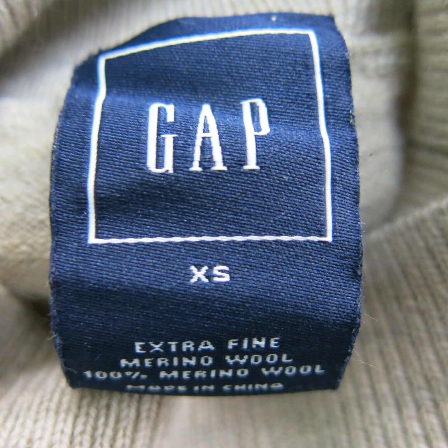 Gap Womens Sweater Knitted Long Sleeve High Neck 100% Merino Wool Beige Size XS