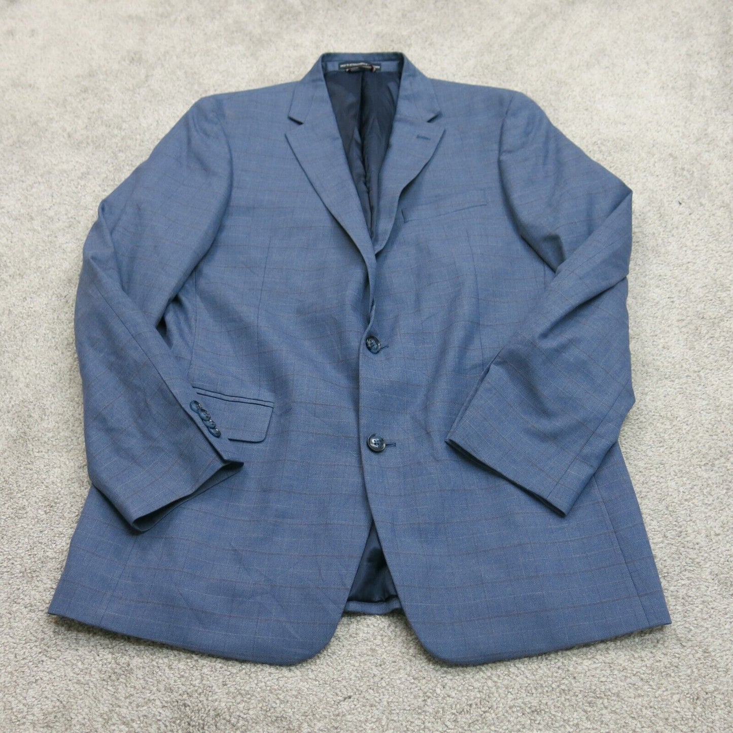 Tommy Hilfiger Mens Blazer Coat Single Breasted Long Sleeves Blue Size 42R