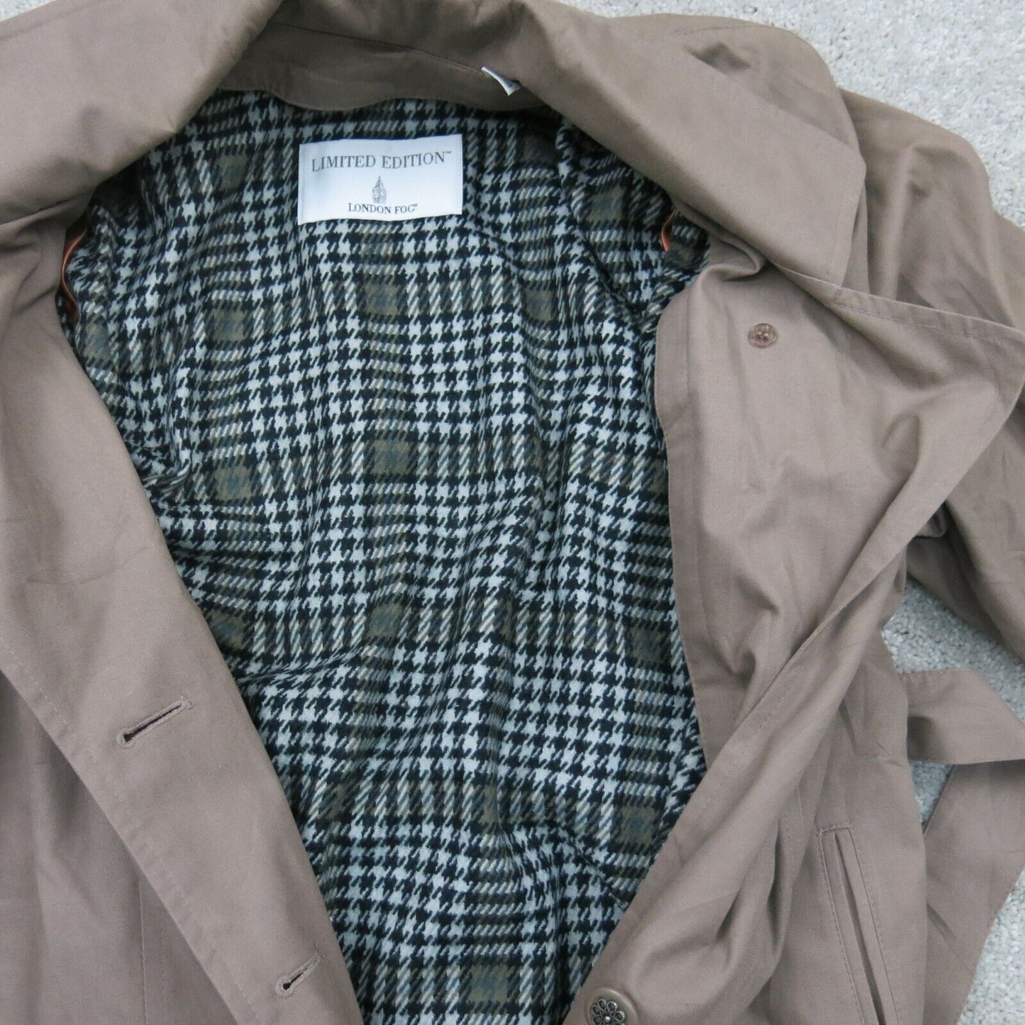 London Fog Womens Long Pea Coat Single Breasted Tie Waist Long Sleeve Brown SZ 4