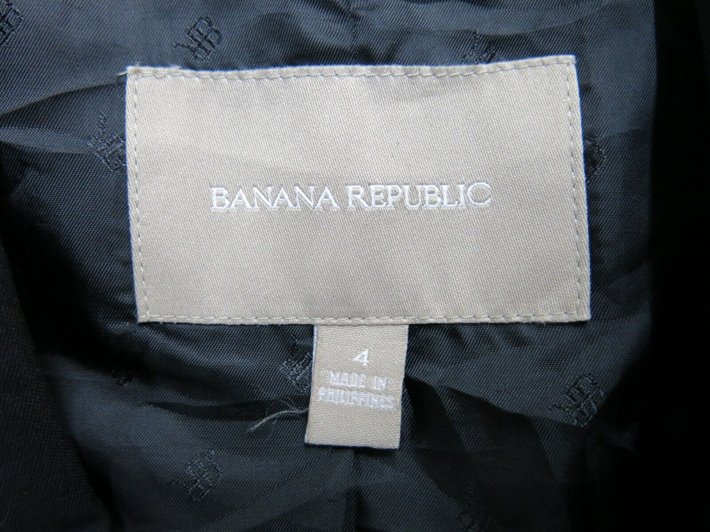 Banana Republic Mens Blazer Coat Jacket Single Breasted Long Sleeve Black Size 4