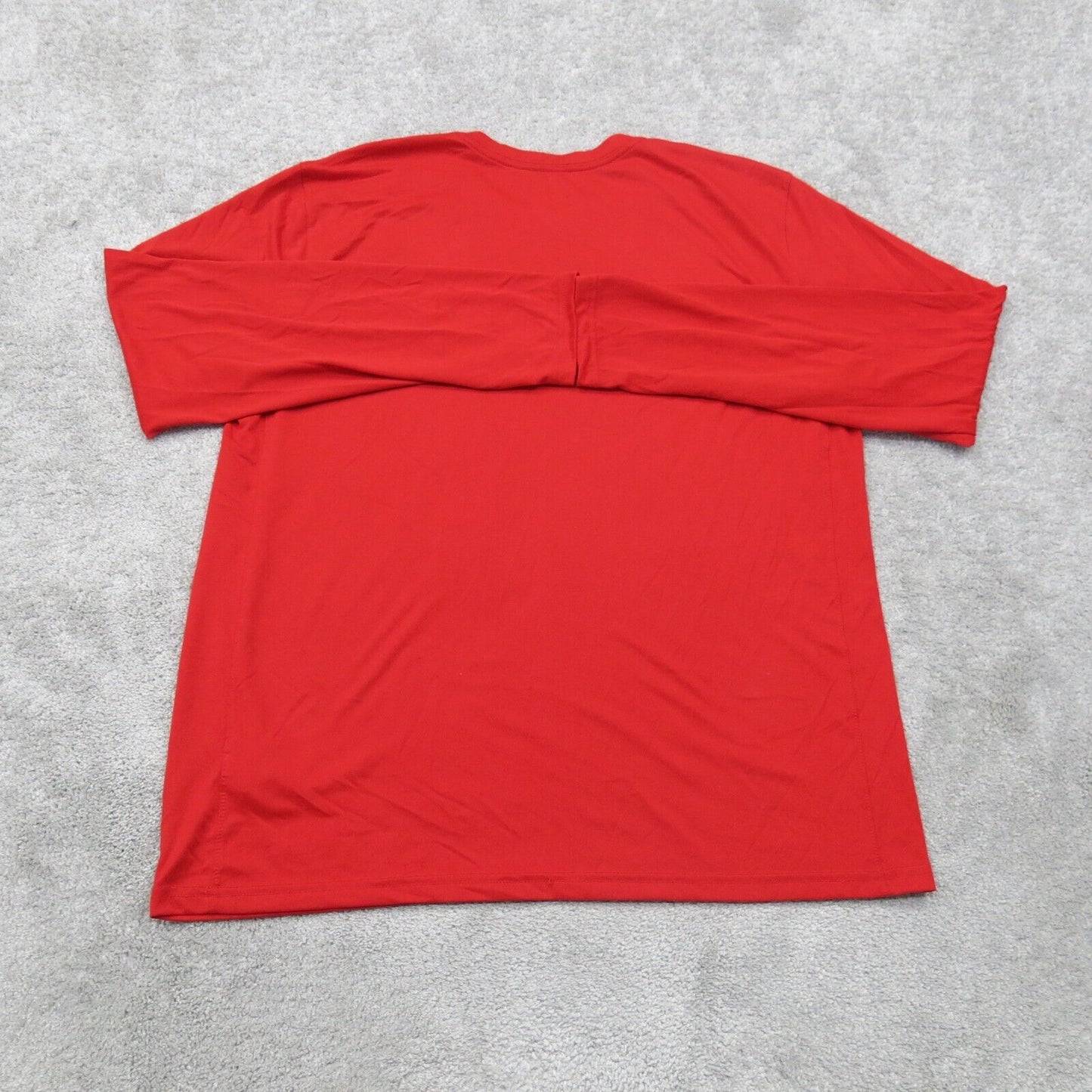 The Nike Tee Mens Crew Neck T Shirt Long Sleeves Dri Fit Logo Red Size X Large