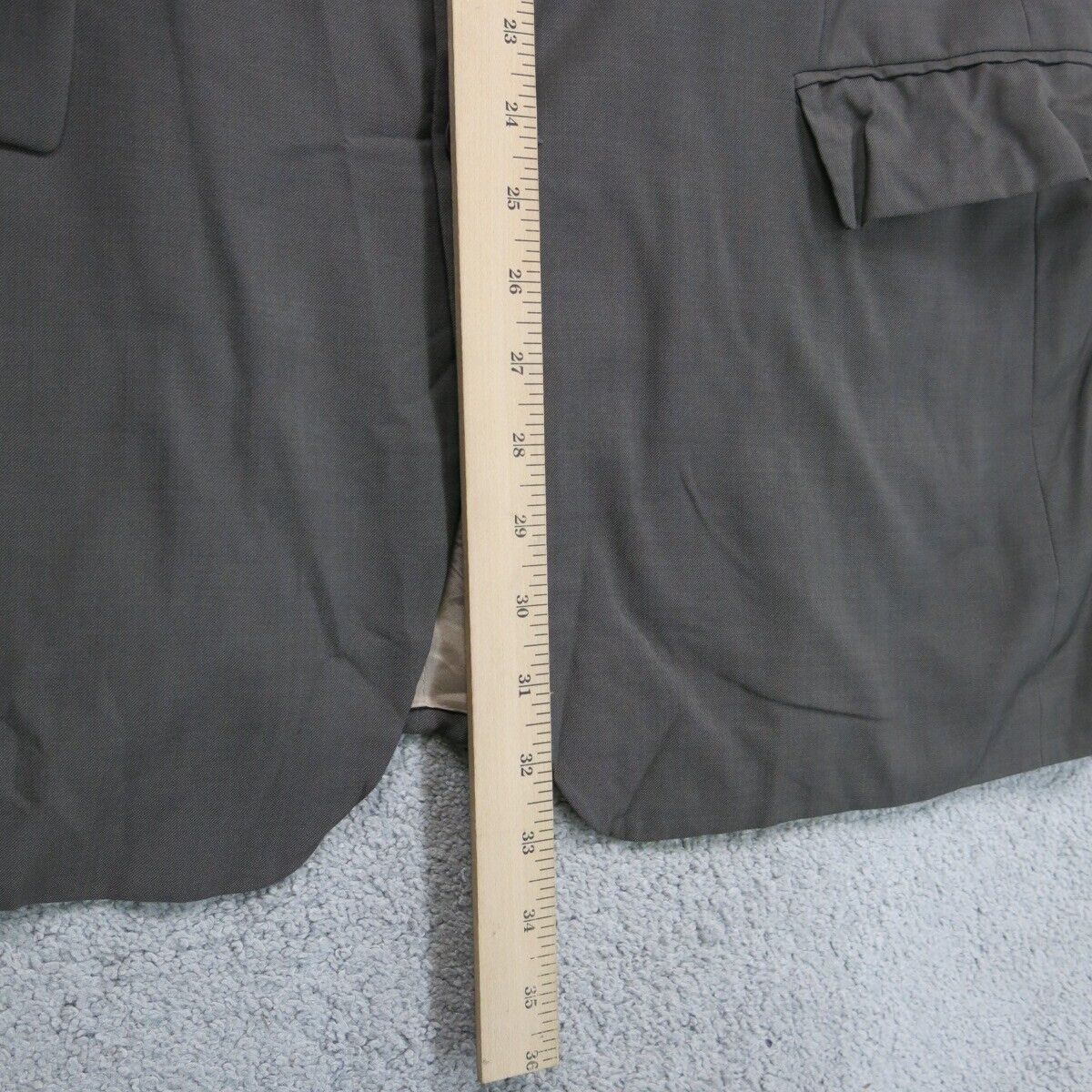 Boss Hugo Boss Mens Blazer Coat Single Breasted 100% Wool Pockets Gray Size 42R