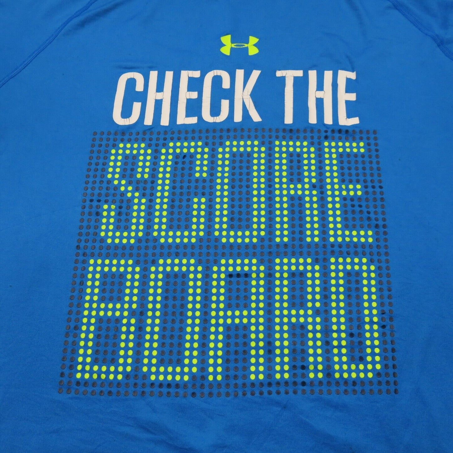Under Armour Mens Graphics T Shirt Heatgear Short Sleeves Crew Neck Blue Size L