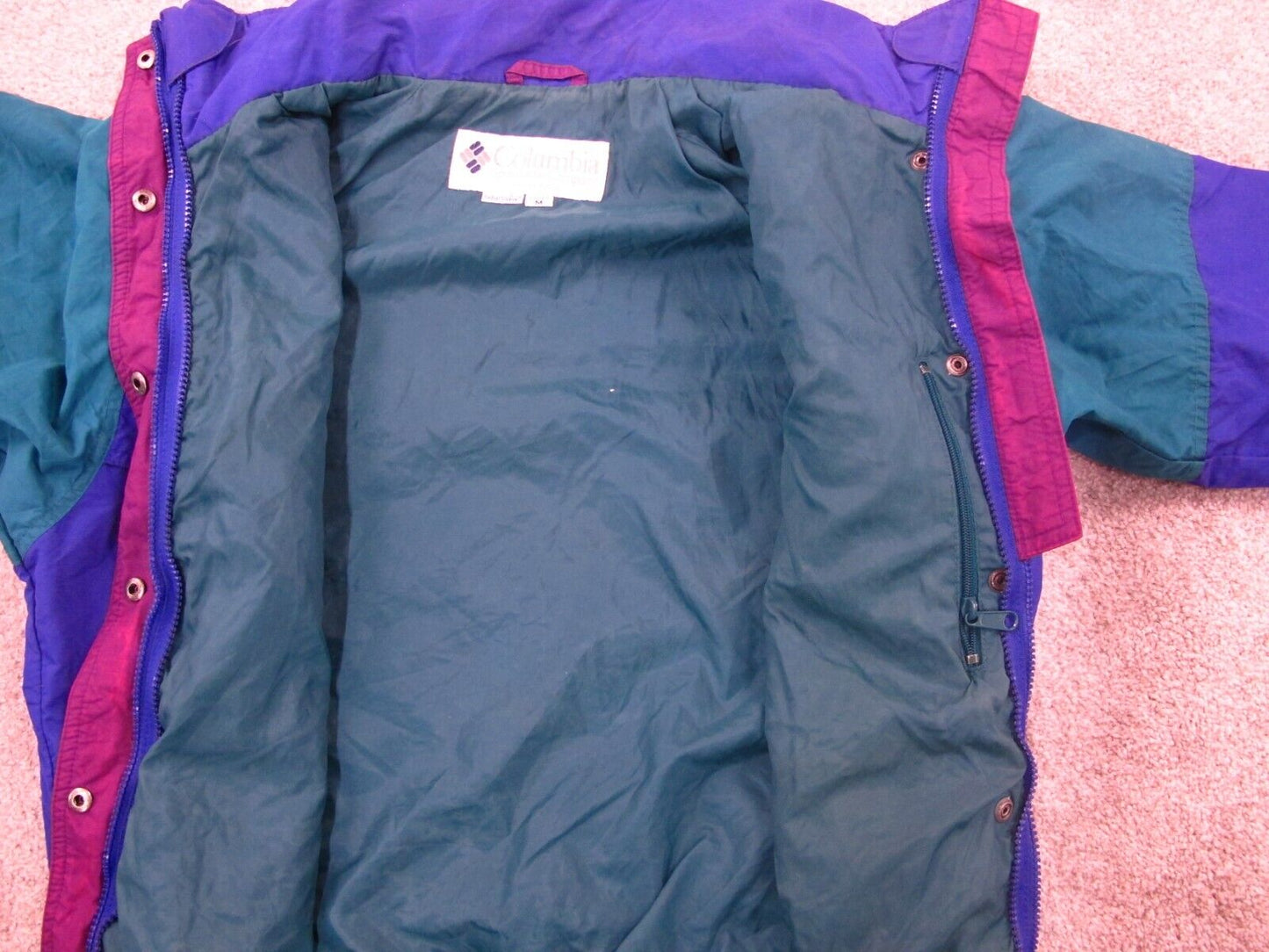 Columbia Sportswear Womens Windbreaker Jacket Full Zip Redial Sleeve Blue Size M