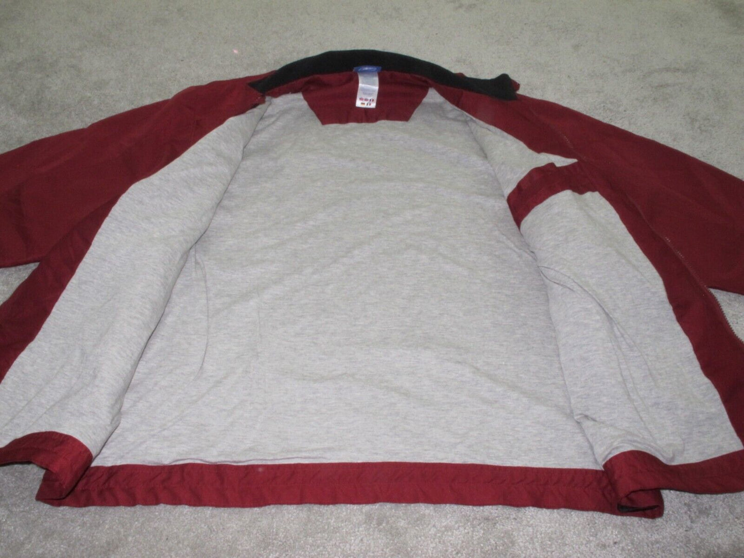 Reebok Mens Blouson Jacket Full Zip Up Long Sleeves Pockets Red Size ?