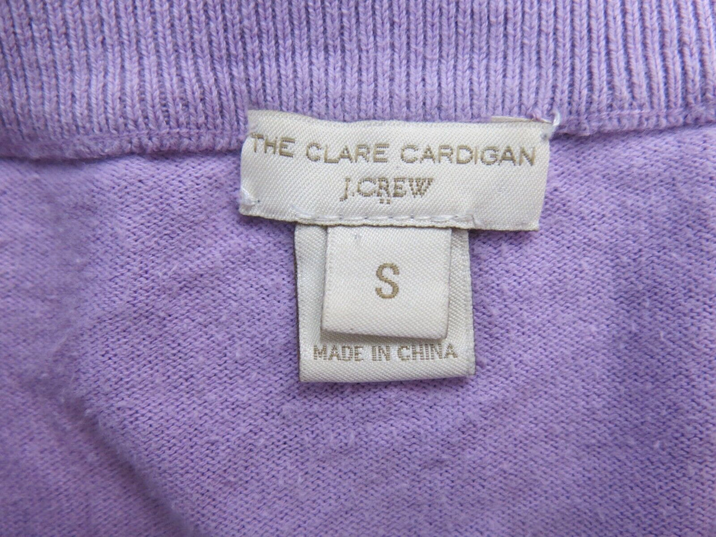 J. Crew Womens Cardigan Knitted Sweater 3/4 Sleeves Light Purple Size Small