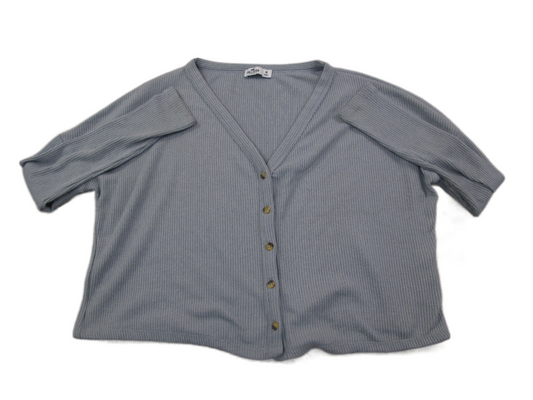Hollister Womens Cardigan Sweater Knitted Long Sleeves V Neck Gray Size Medium