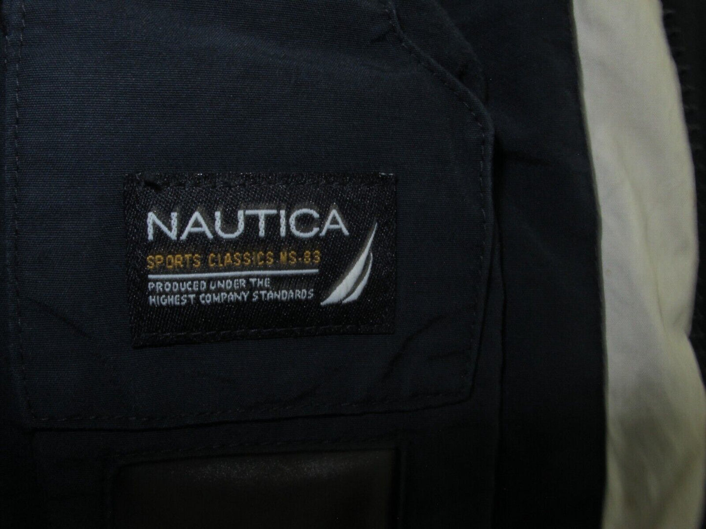 Nautica Mens Bomber Jacket Full Zip Up Long Sleeves Pockets Blue Size Large