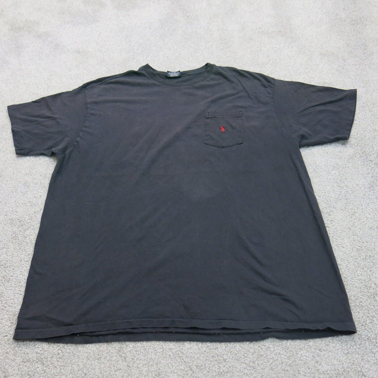 Polo Ralph Lauren Mens Crew Neck T Shirt Short Sleeves 100% Cotton Black Size XL