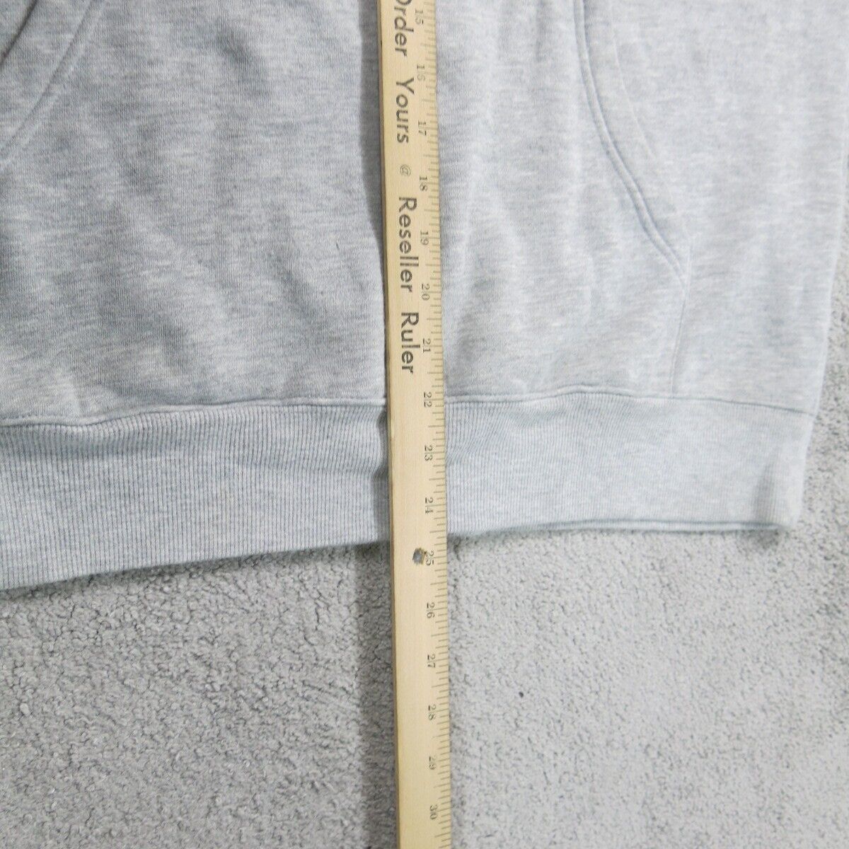 Adidas Mens Hooded Sweatshirt Long Sleeves 3 Striped Pockets Gray Size Large
