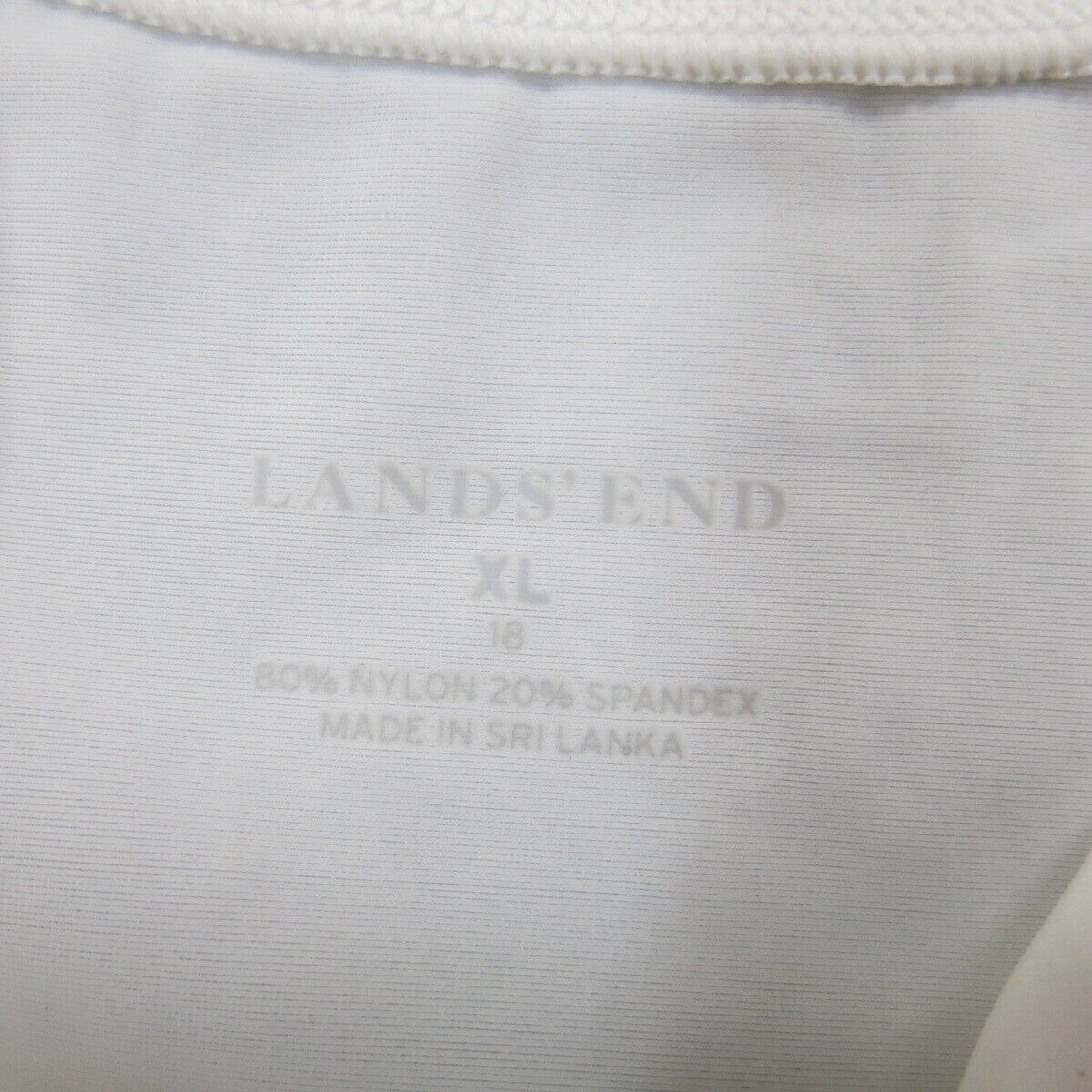 Lands End Womens Pullover T-Shirt Top Crew Neck Short Sleeve White Size X-Large