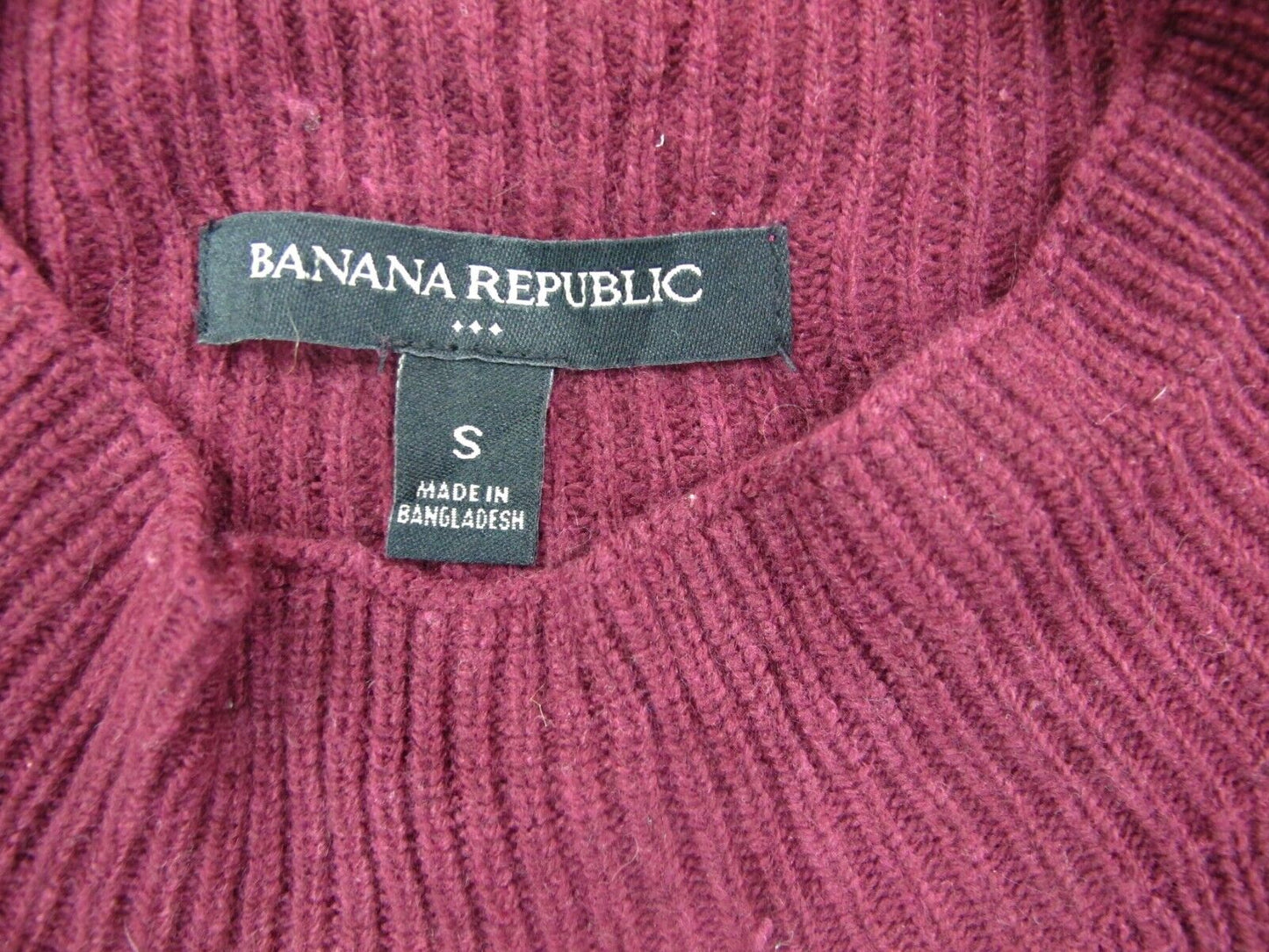 Banana Republic Womens  Knitted Sweater Long Sleeves Cotton Maroon Size Small