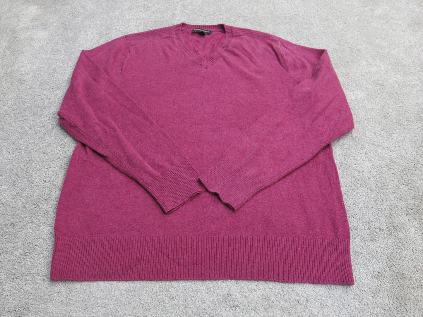 Banana Republic Women Pullover Knitted Sweater Long Sleeve V Neck Red SZ Medium