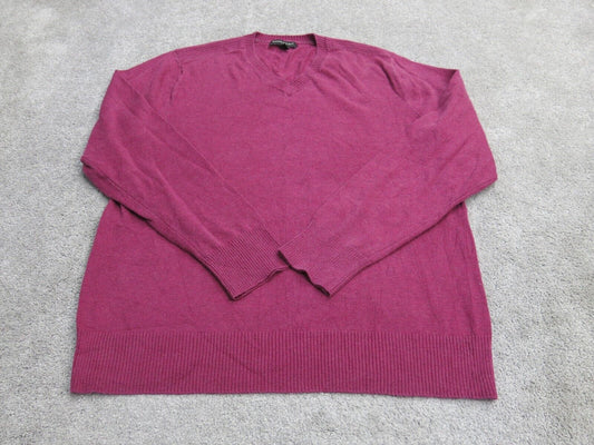 Banana Republic Women Pullover Knitted Sweater Long Sleeve V Neck Red SZ Medium