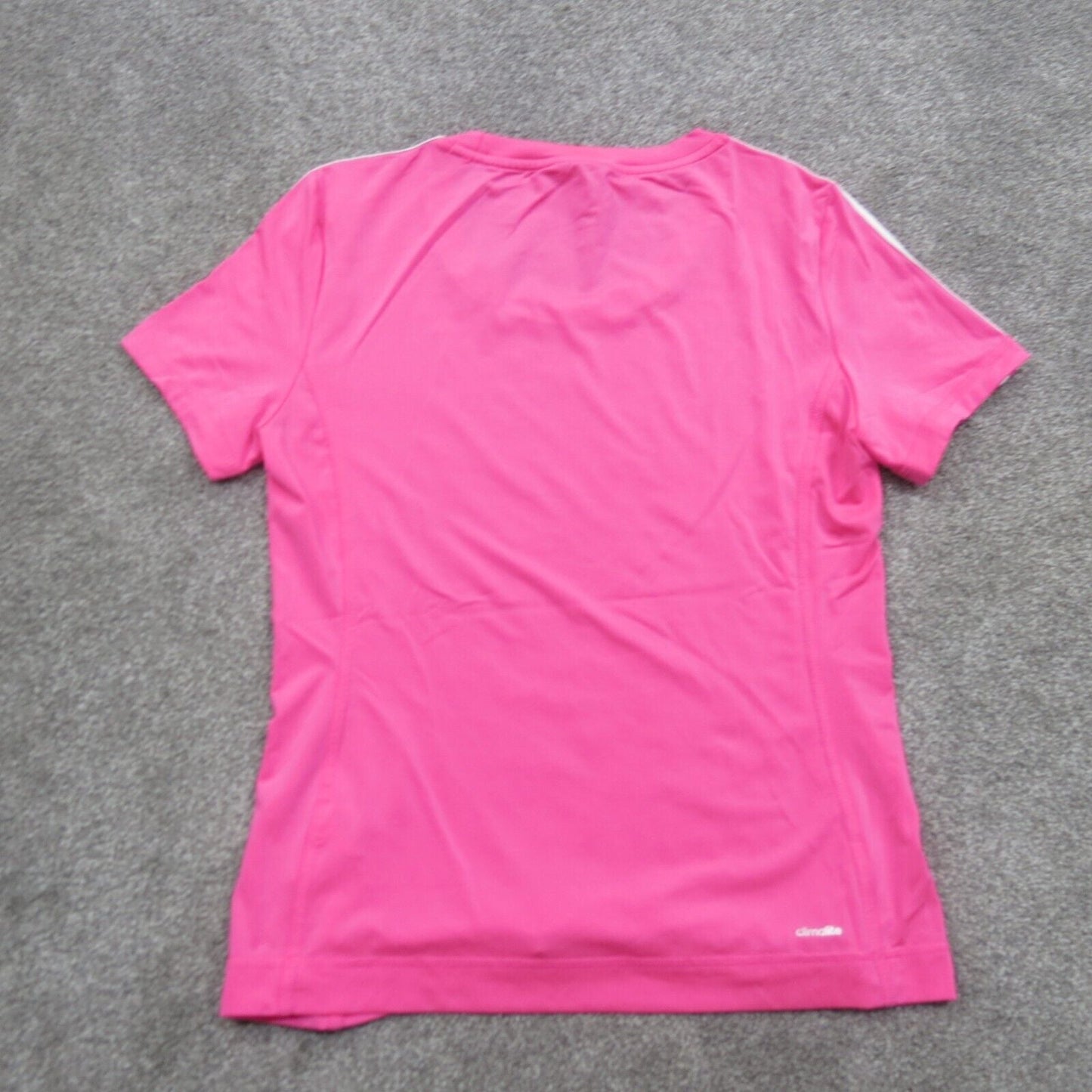 Adidas Tee Boys Youth Pink Size 1 White 3 Stripe Short Sleeve Athletic Top Logo